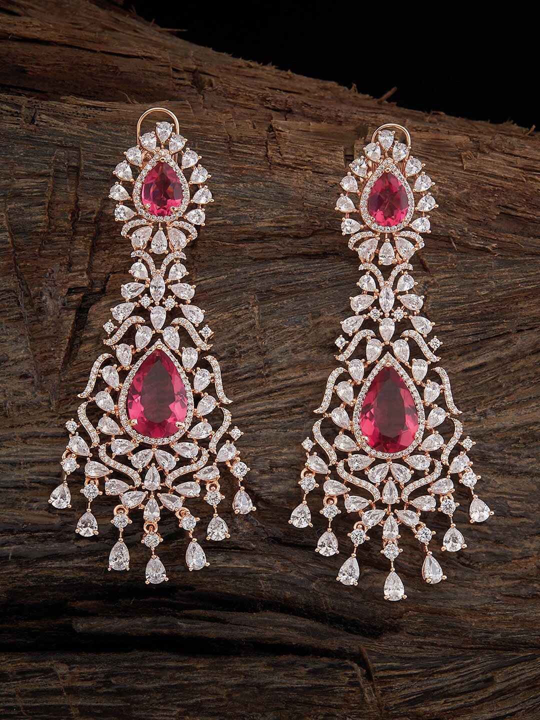 

Kushal's Fashion Jewellery Rose Gold-Plated Contemporary Drop Earrings