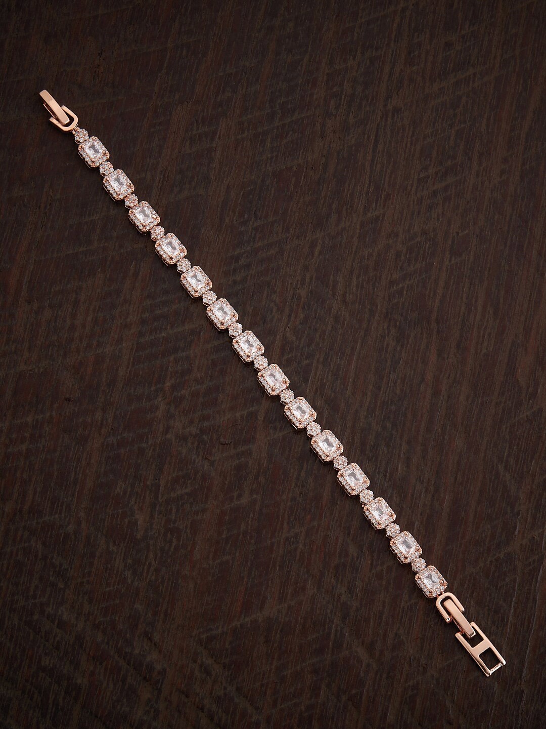 

Kushal's Fashion Jewellery Rose Gold-Plated Cubic Zirconia Wraparound Bracelet
