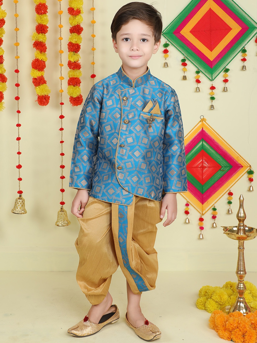 

BAESD Boys Regular Kurta with Dhoti Pants, Blue