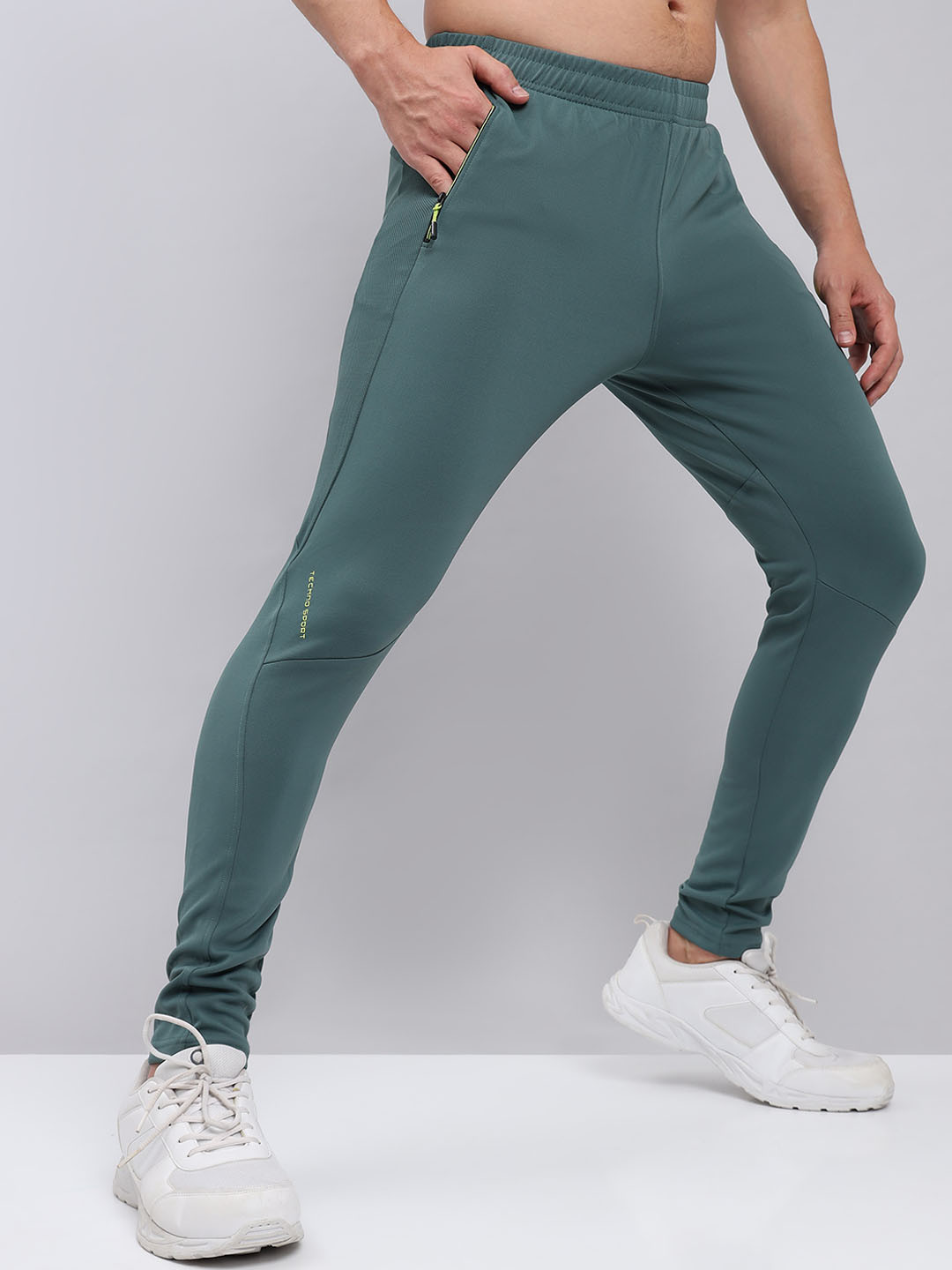 

Technosport Men Rapid Dry Active Slim Fit Track Pants, Green