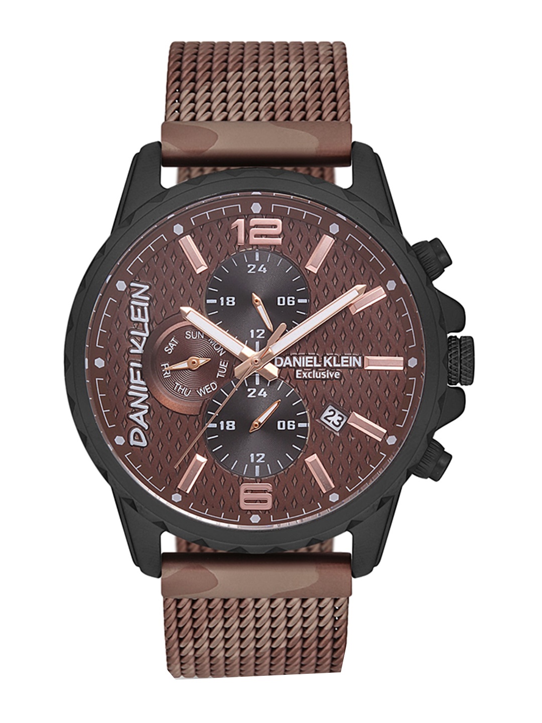 

Daniel Klein Men Exclusive Bracelet Style Straps Analogue Watch DK 1 12607-6, Brown