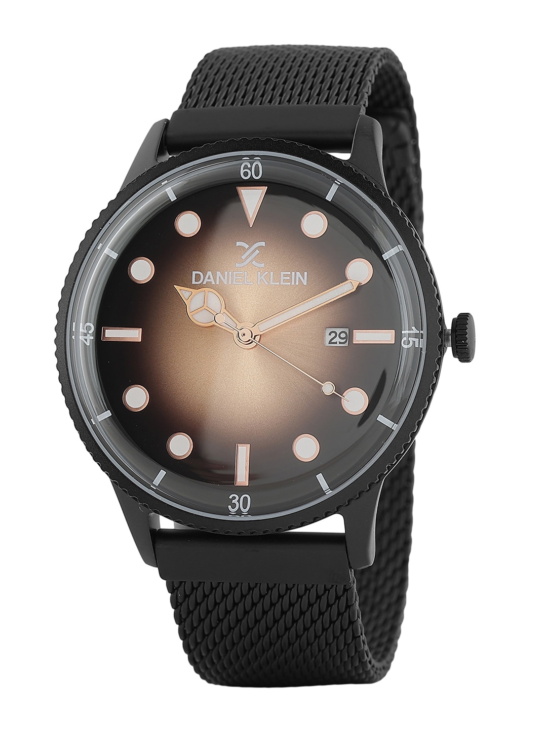 

Daniel Klein Men Embellished Dial & Bracelet Style Straps Analogue Watch DK 1 12663-4, Black