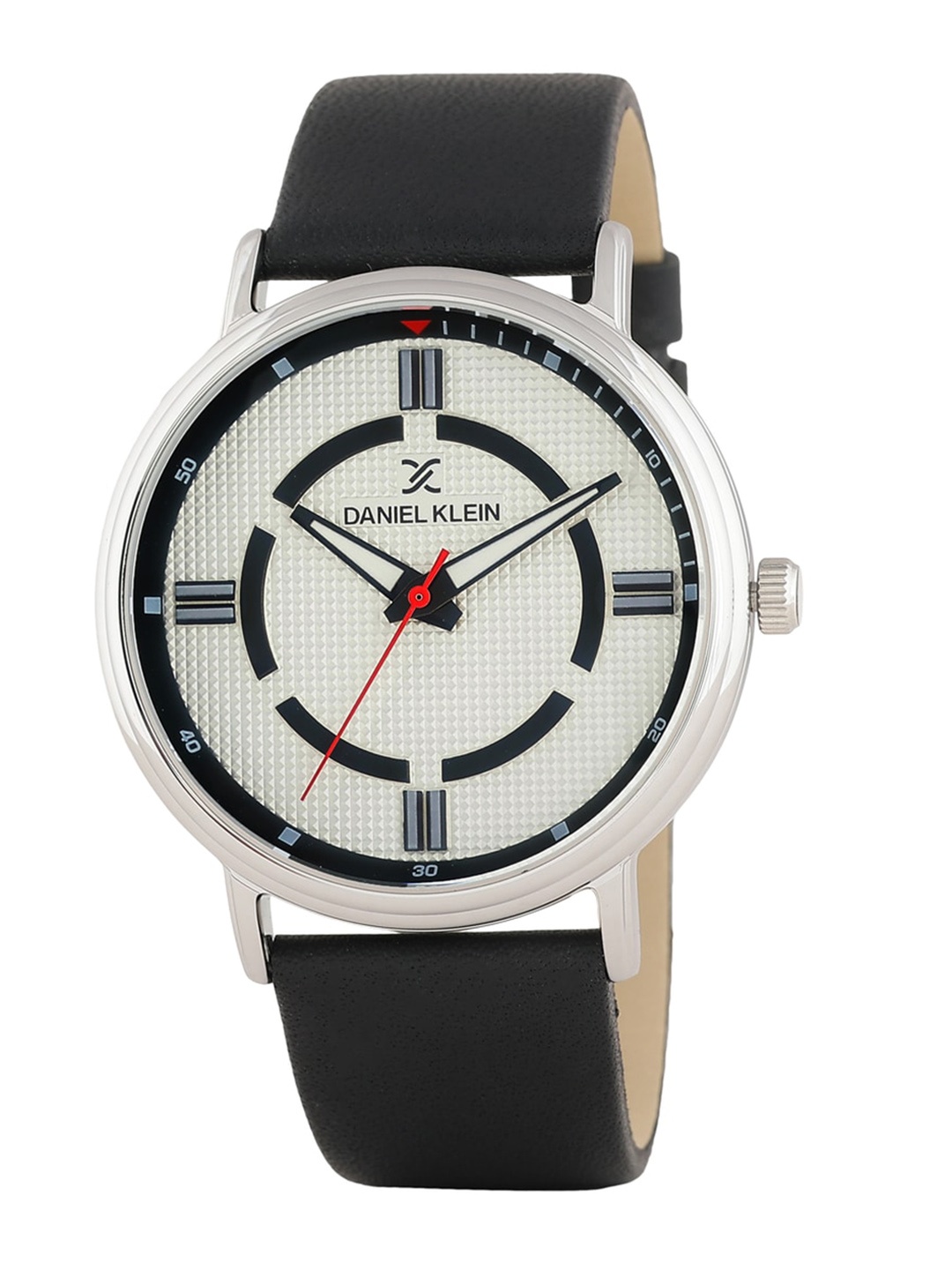 

Daniel Klein Men Textured Dial & Leather Straps Analogue Watch DK12157-1, White