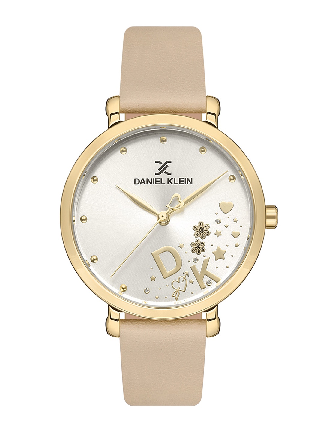 

Daniel Klein Women Embellished Dial & Leather Straps Analogue Watch DK 1 13152-2, Silver