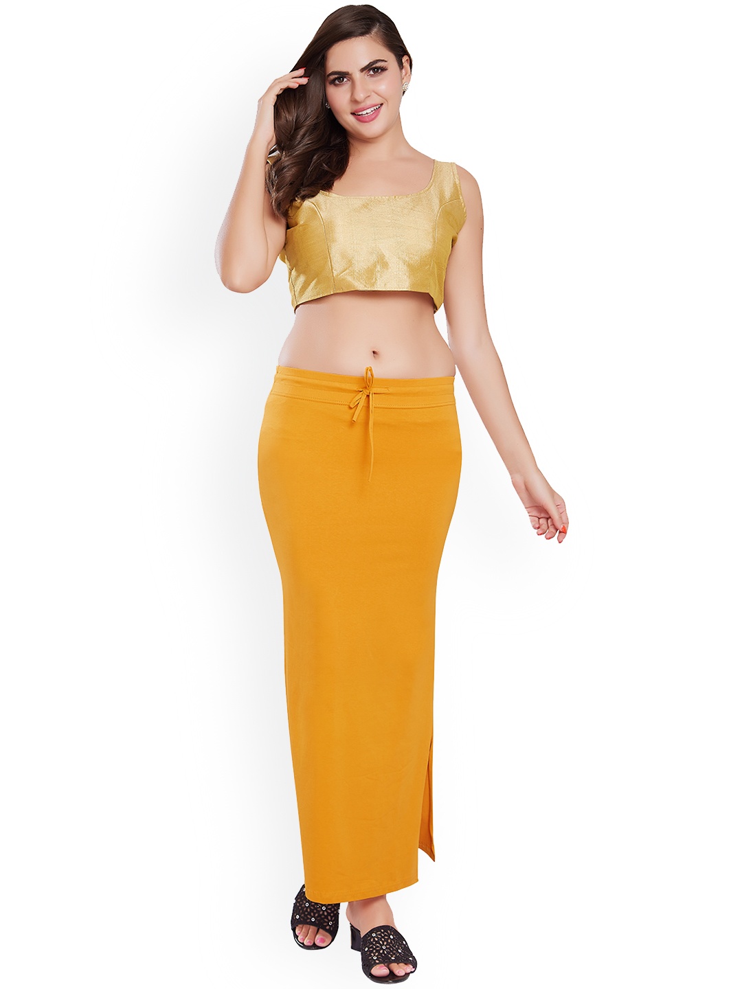 

Rani Saahiba Fish Cut Saree Shapewear, Yellow