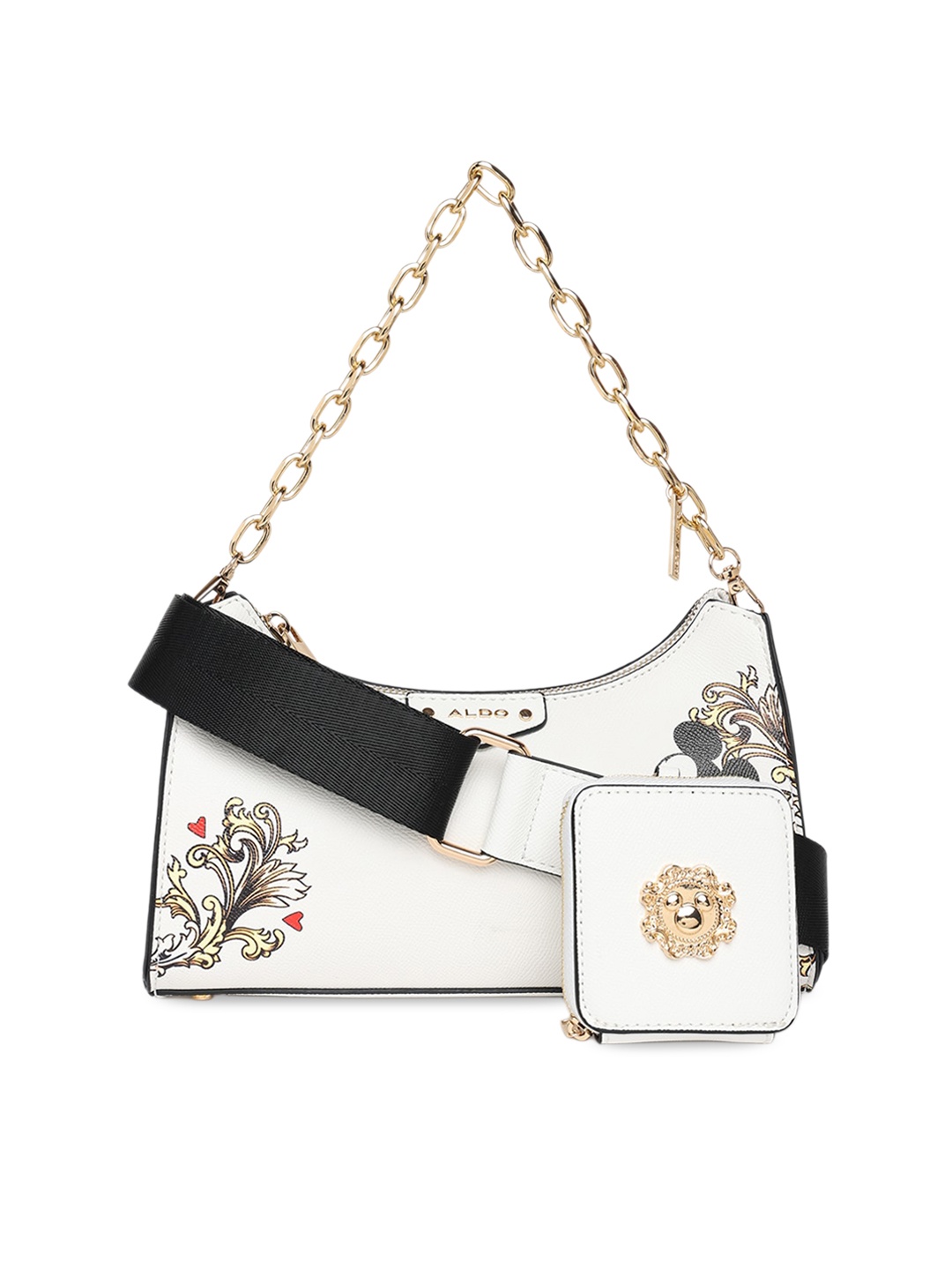 

ALDO Mickey Mouse Printed Structured Handheld Bag, White