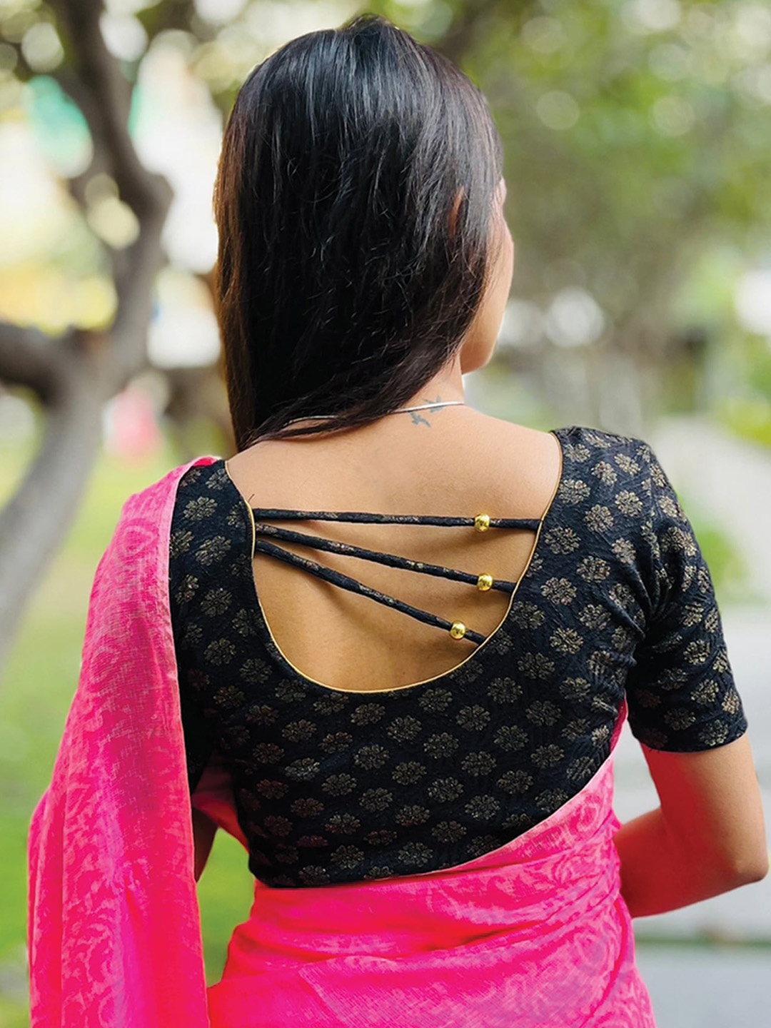 

Bindigasm's Advi Embellished Saree Blouse, Black