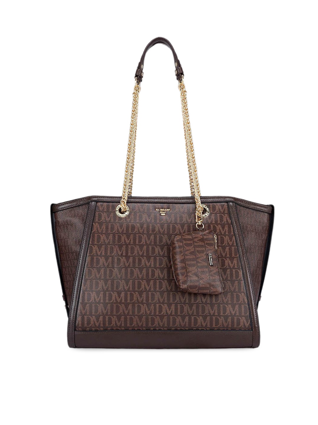 

Da Milano Textured Leather Structured Shoulder Bag, Brown