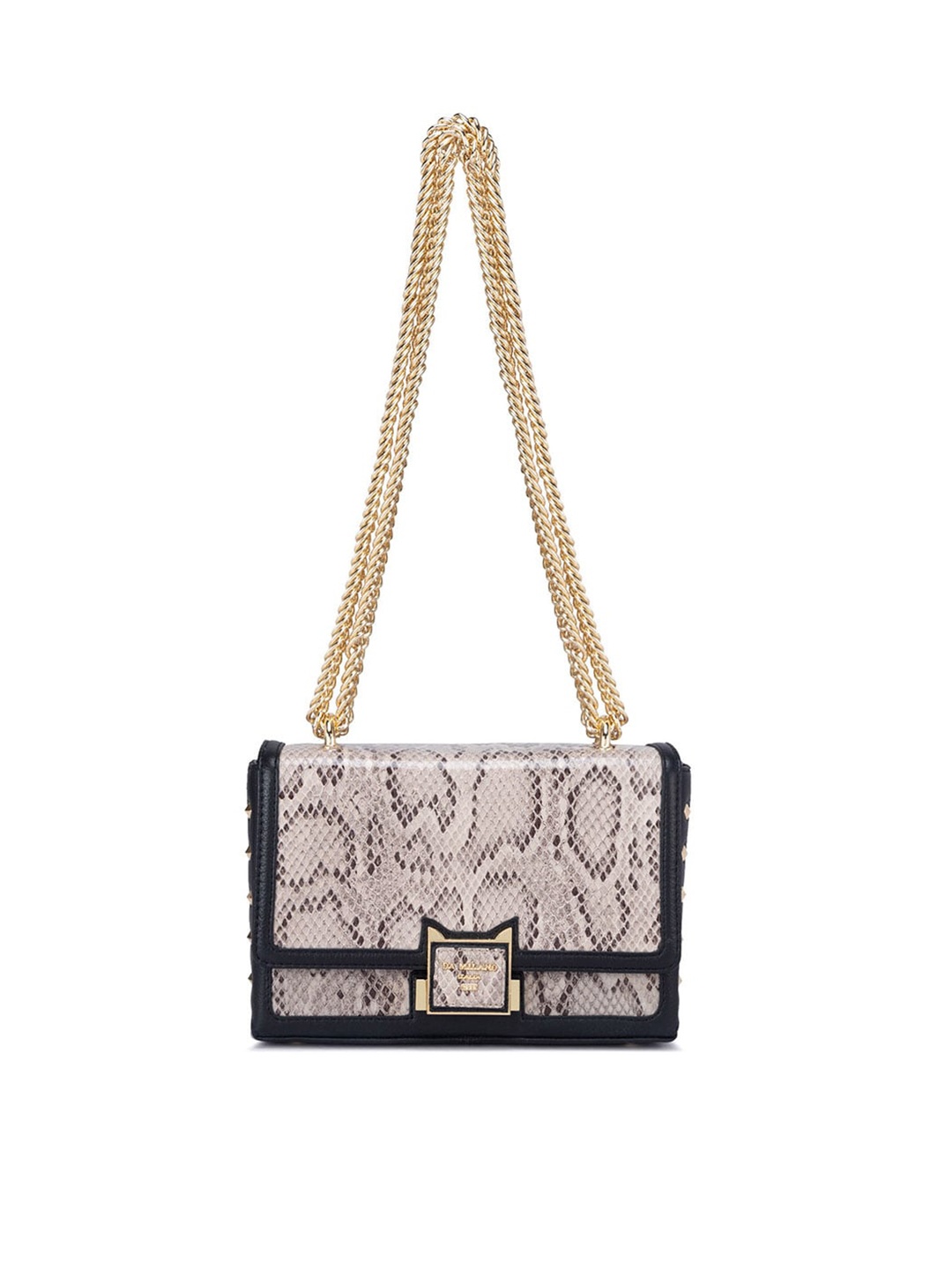 

Da Milano Animal Printed Leather Sling Bag, Grey