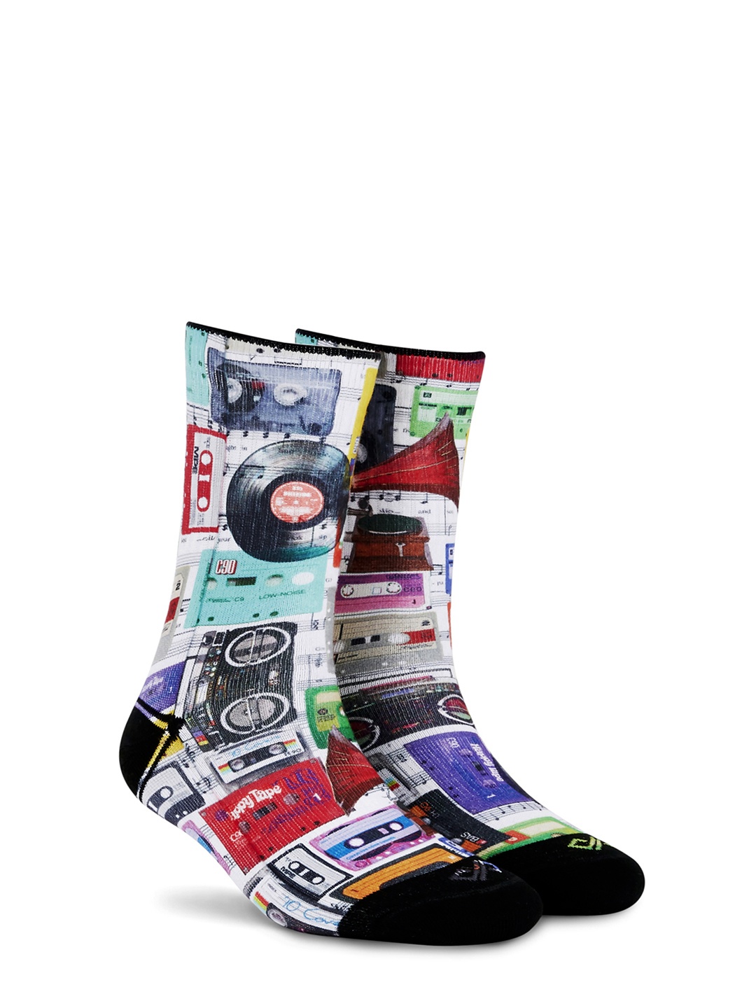 

Dynamocks Unisex Multicolour Cassettes Crew Length Socks, Multi