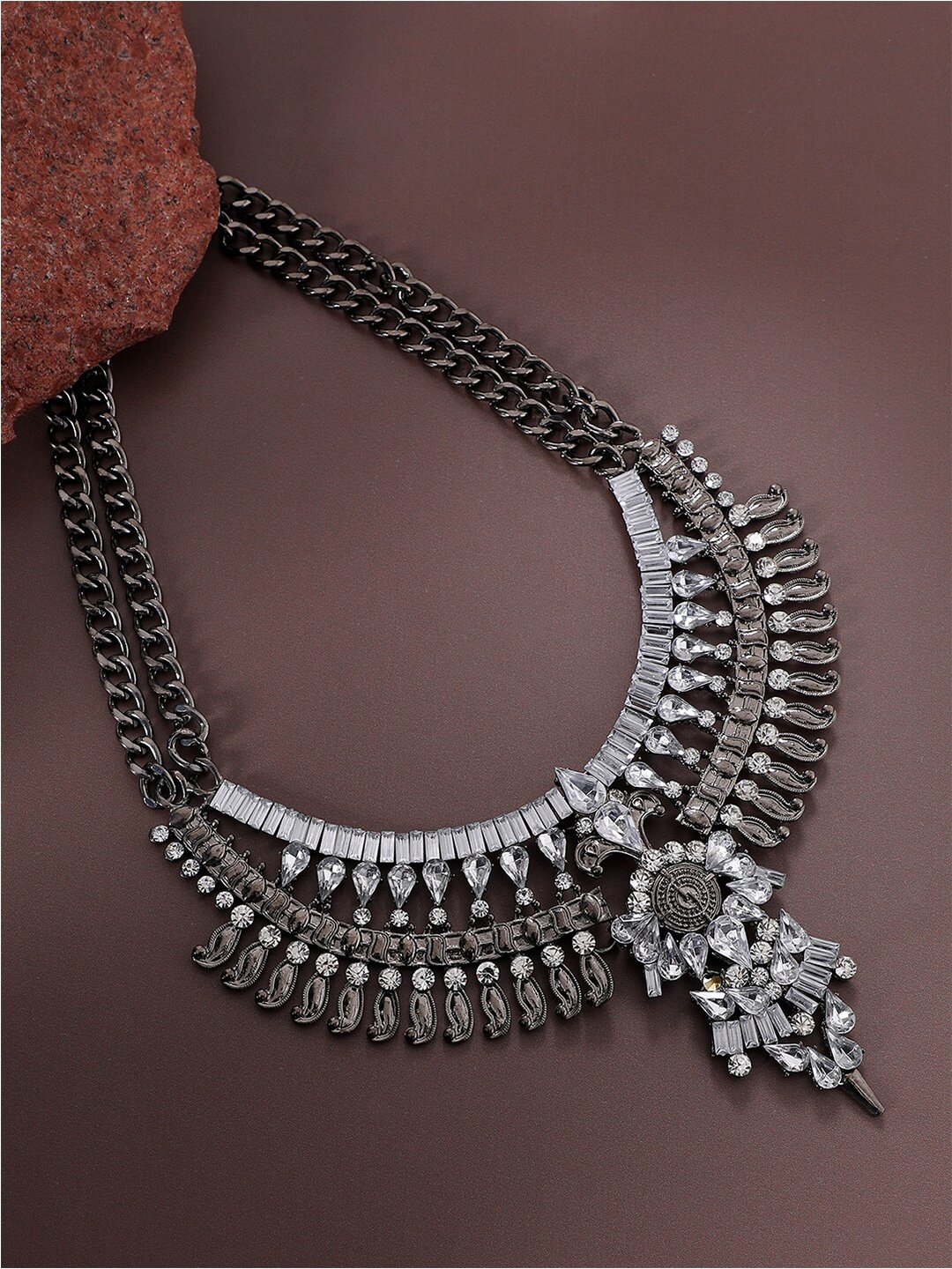 

SOHI Silver-Plated Necklace, Metallic