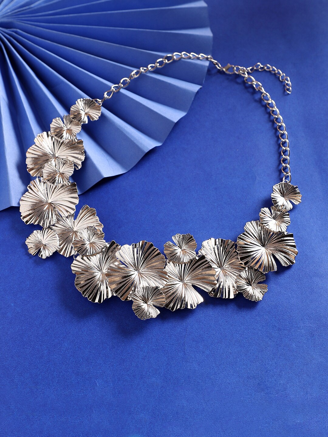 

SOHI Statement Textured Abstract Necklace, Silver