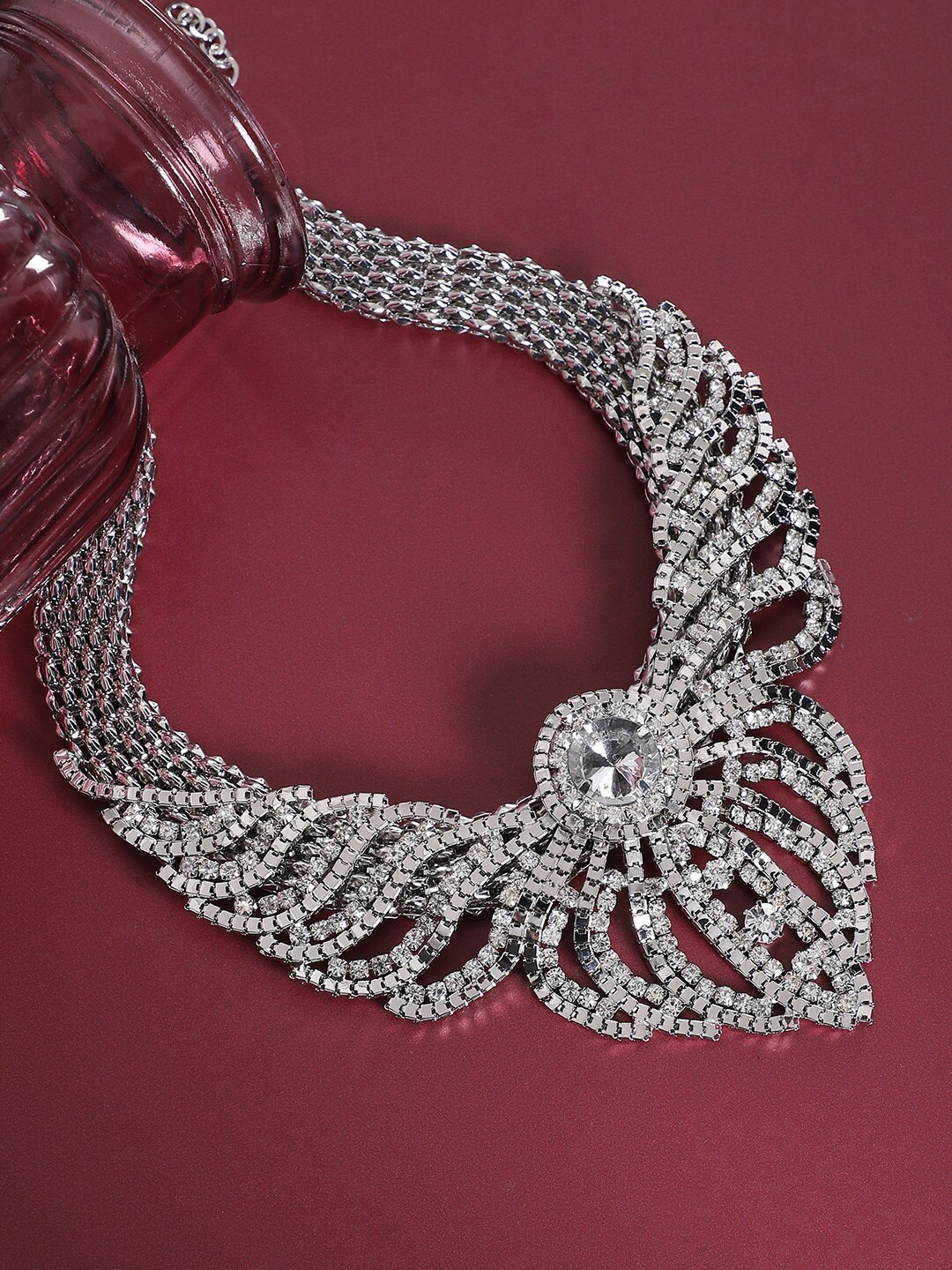 

SOHI Statement Stone Necklace, Silver