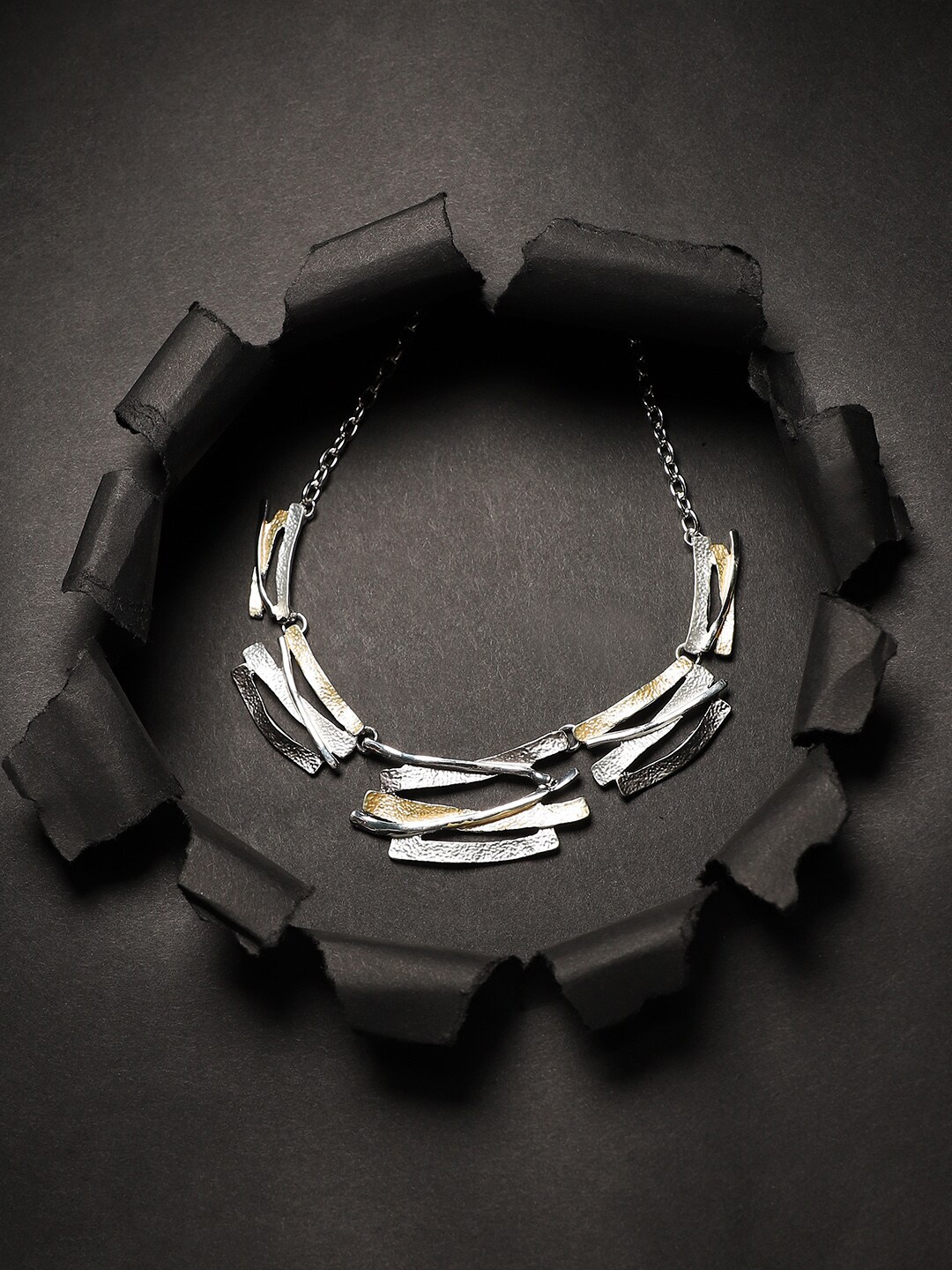 

SOHI Abstract Minimal Necklace, Metallic