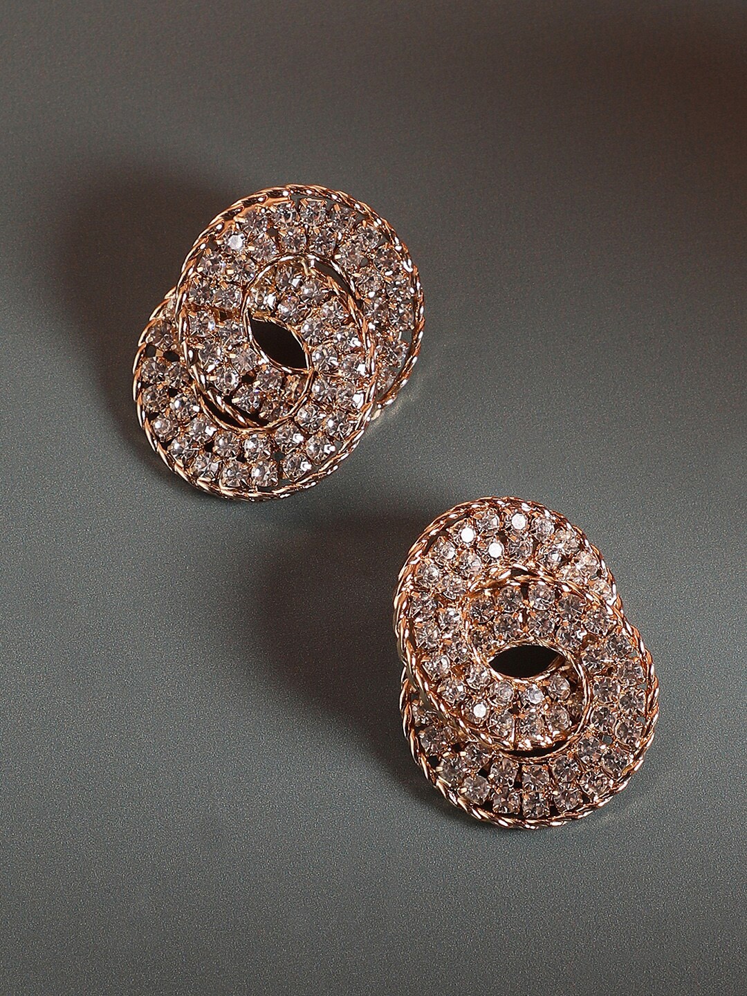 

SOHI Gold-Plated Contemporary Studs Earrings