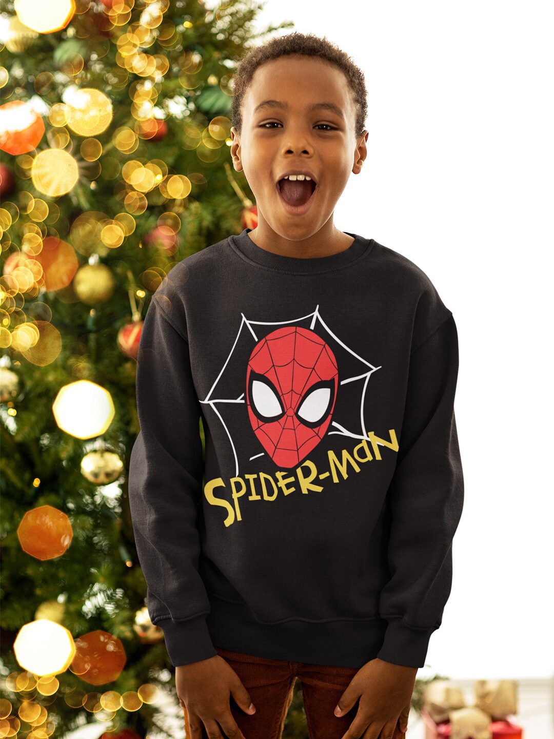 

KINSEY Boys Spiderman Printed Sweatshirt, Black