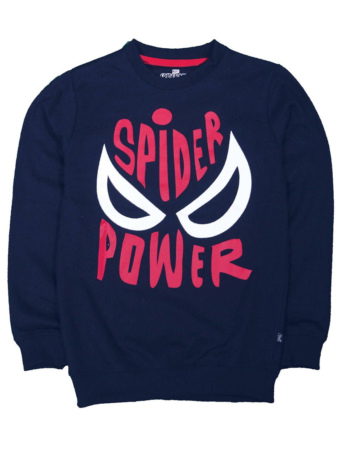 

KINSEY Boys Spiderman Typography Printed Pullover Sweatshirt, Navy blue