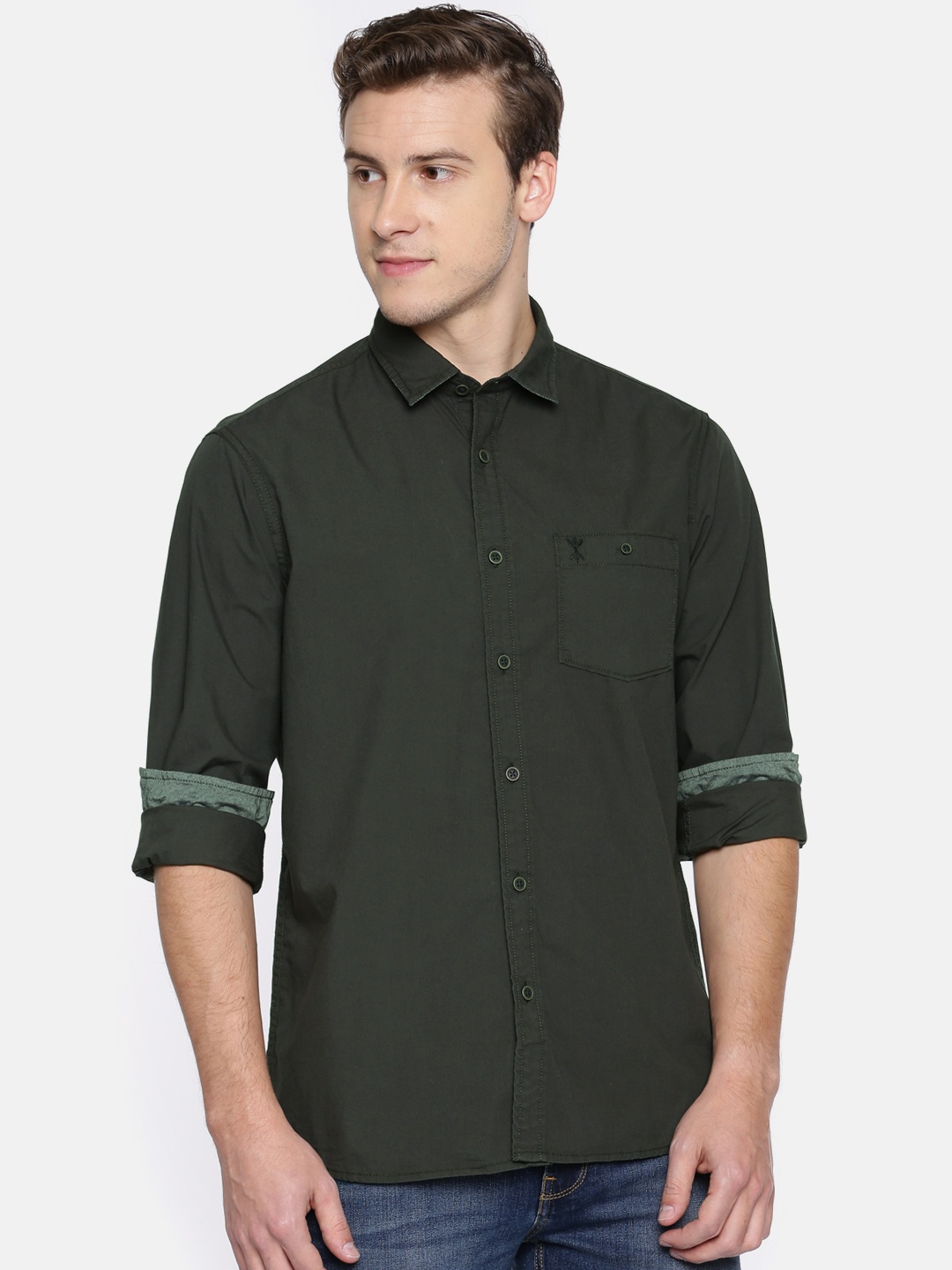 

Arrow Blue Jean Co. Men Black Snug Slim Fit Solid Casual Shirt