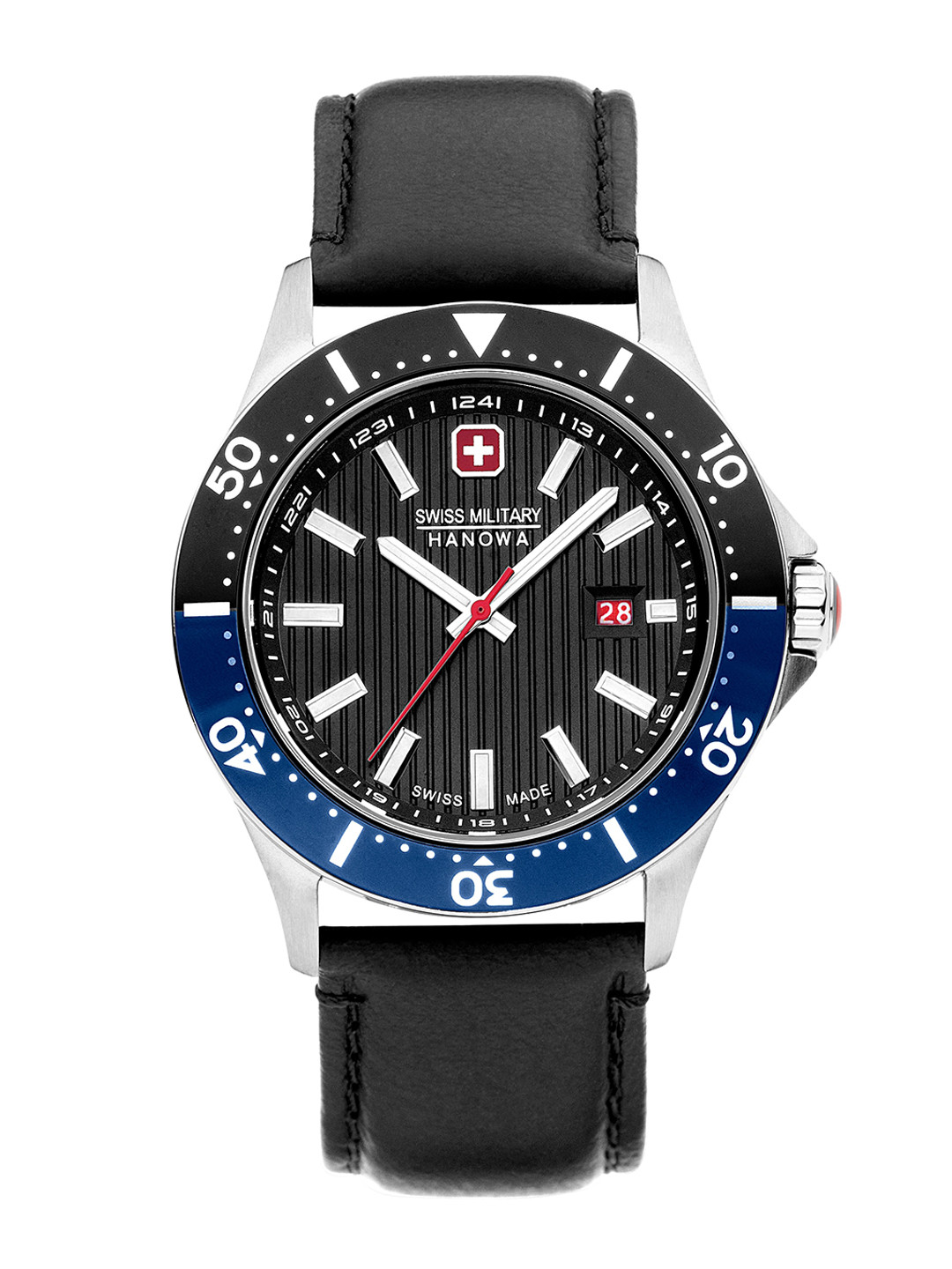 

SWISS MILITARY HANOWA Men Leather Straps Analogue Watch SMWGB2100606, Black