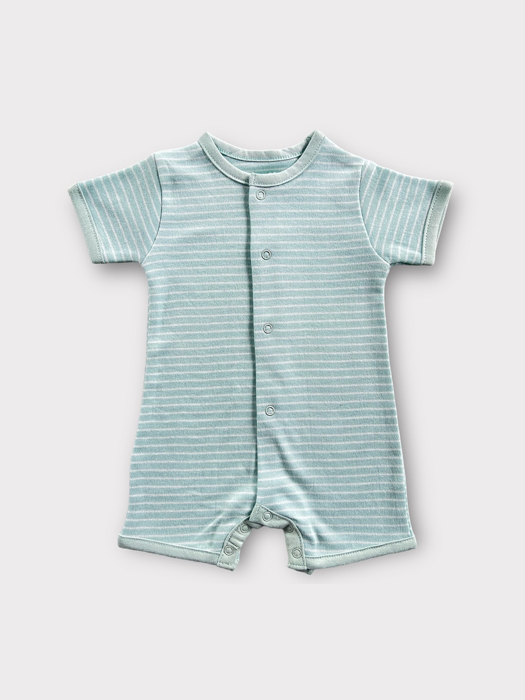 

Dear Little Infants Striped Pure Cotton Rompers, Green