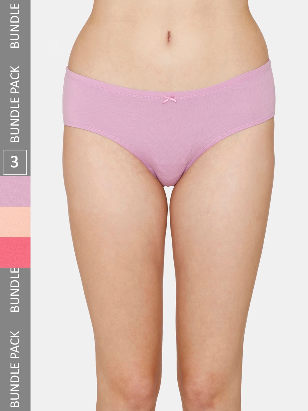 

Zivame Pack Of 3 Mid-rise Hipster Briefs, Lavender