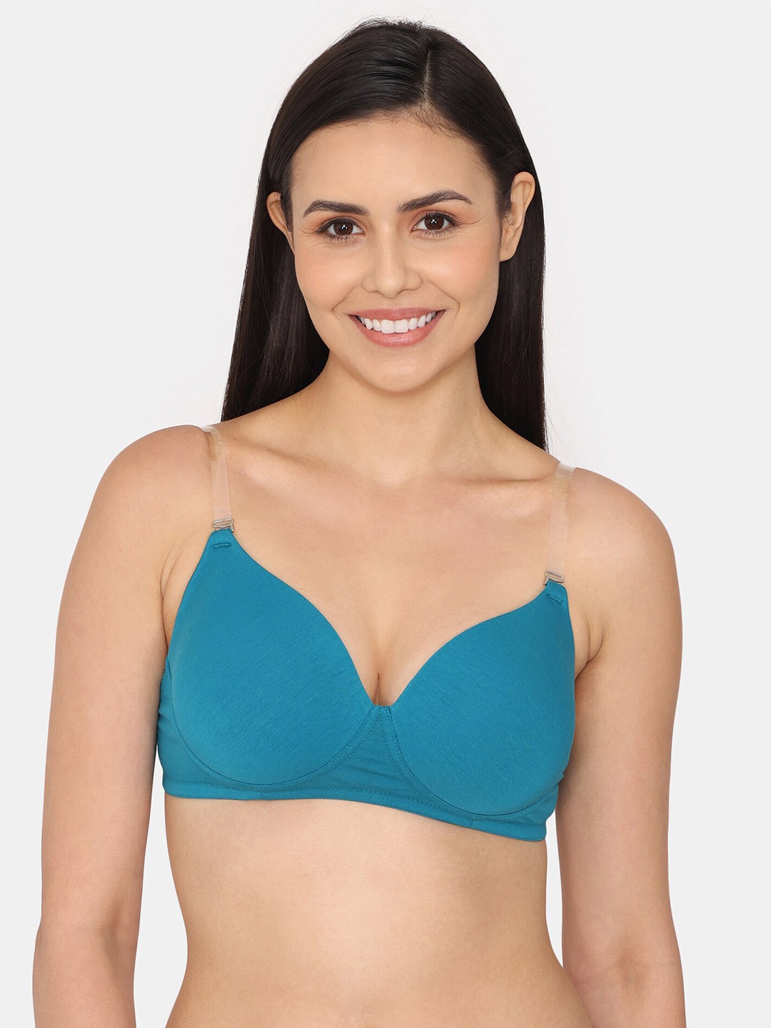 

Zivame Half Coverage Lightly Padded T-Shirt Bra With All Day Comfort, Blue