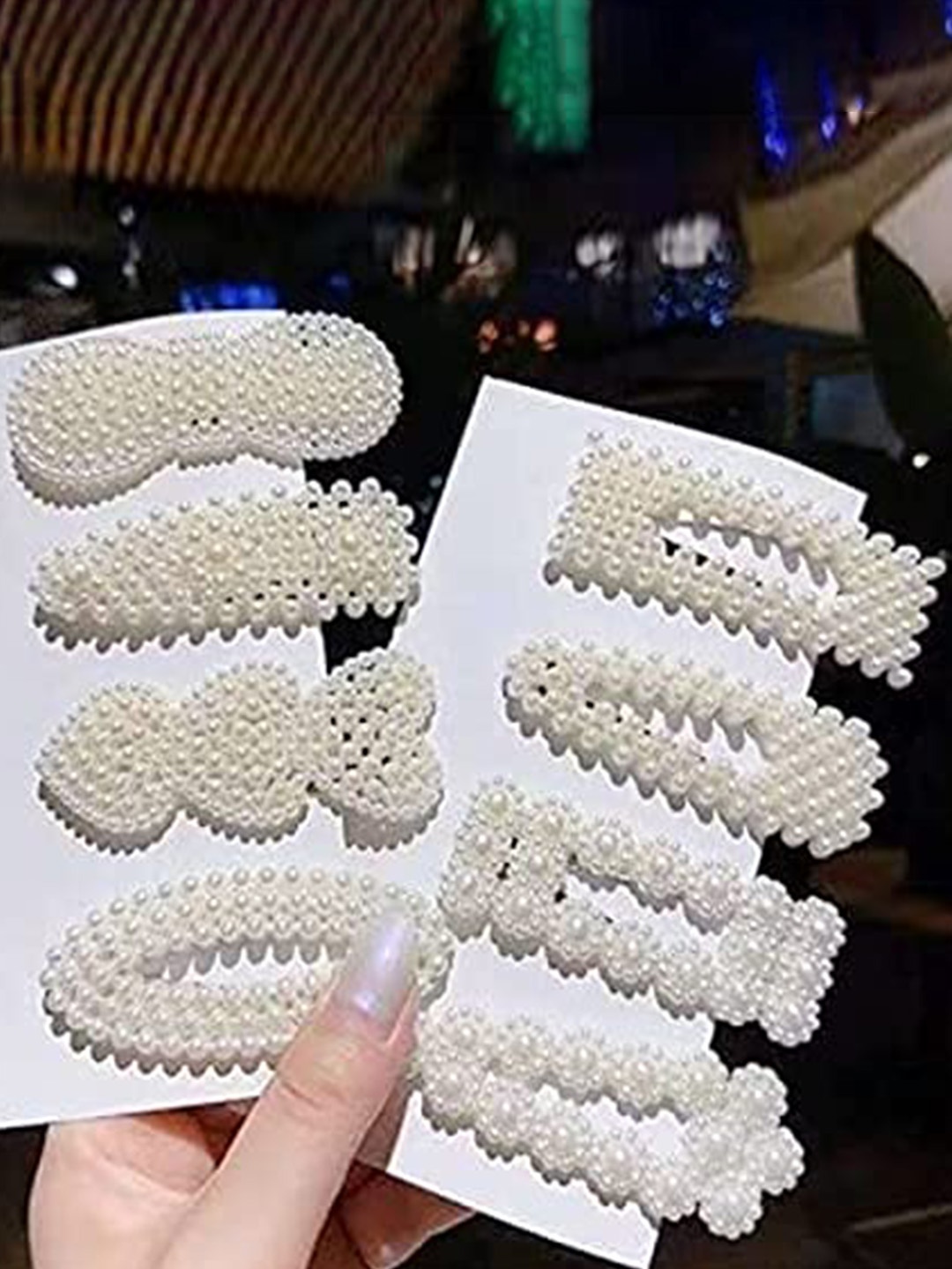 

CHANDERKASH Pack of 8 Tic Tac Hair Clips, White