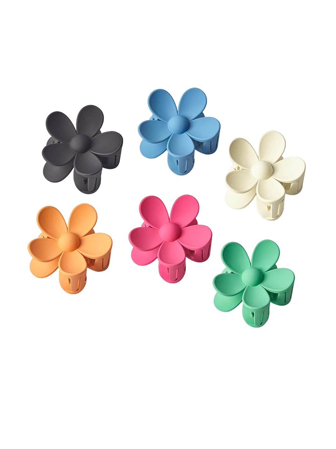 

CHANDERKASH Set of 6 Assorted Matte Finish Floral Shaped Claw Clips