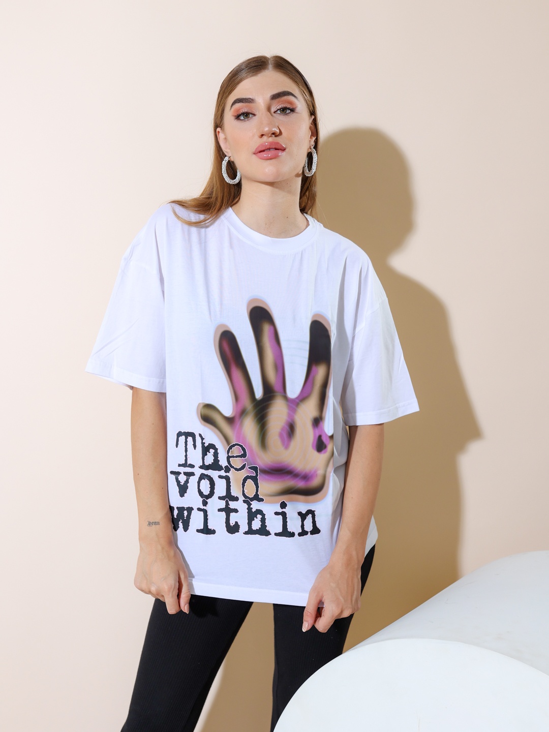 

Stylecast X Hersheinbox Women Printed Relaxed Pure Cotton T-shirt, White