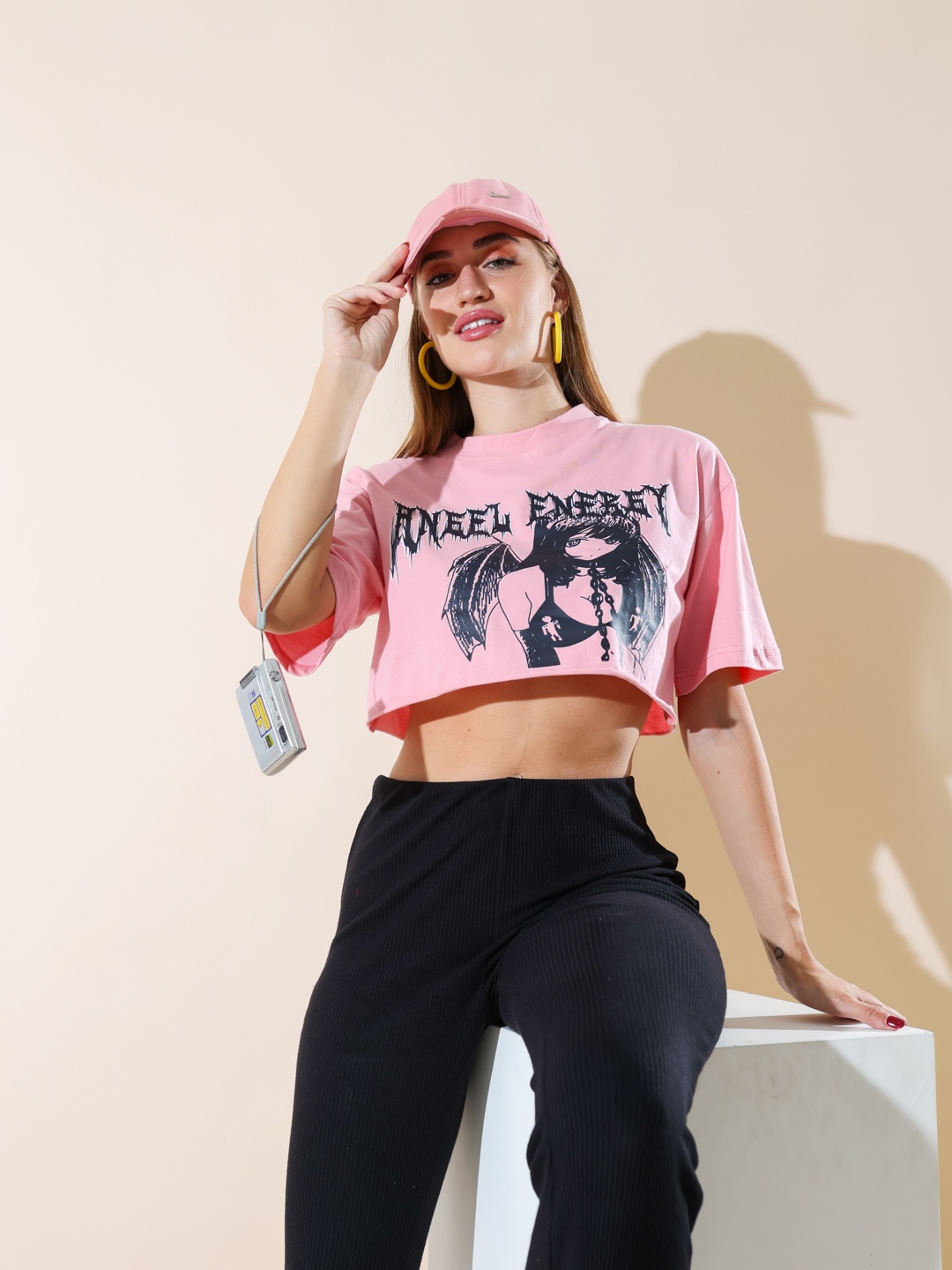 

Stylecast X Hersheinbox Typography Printed Pure Cotton T-shirt, Pink