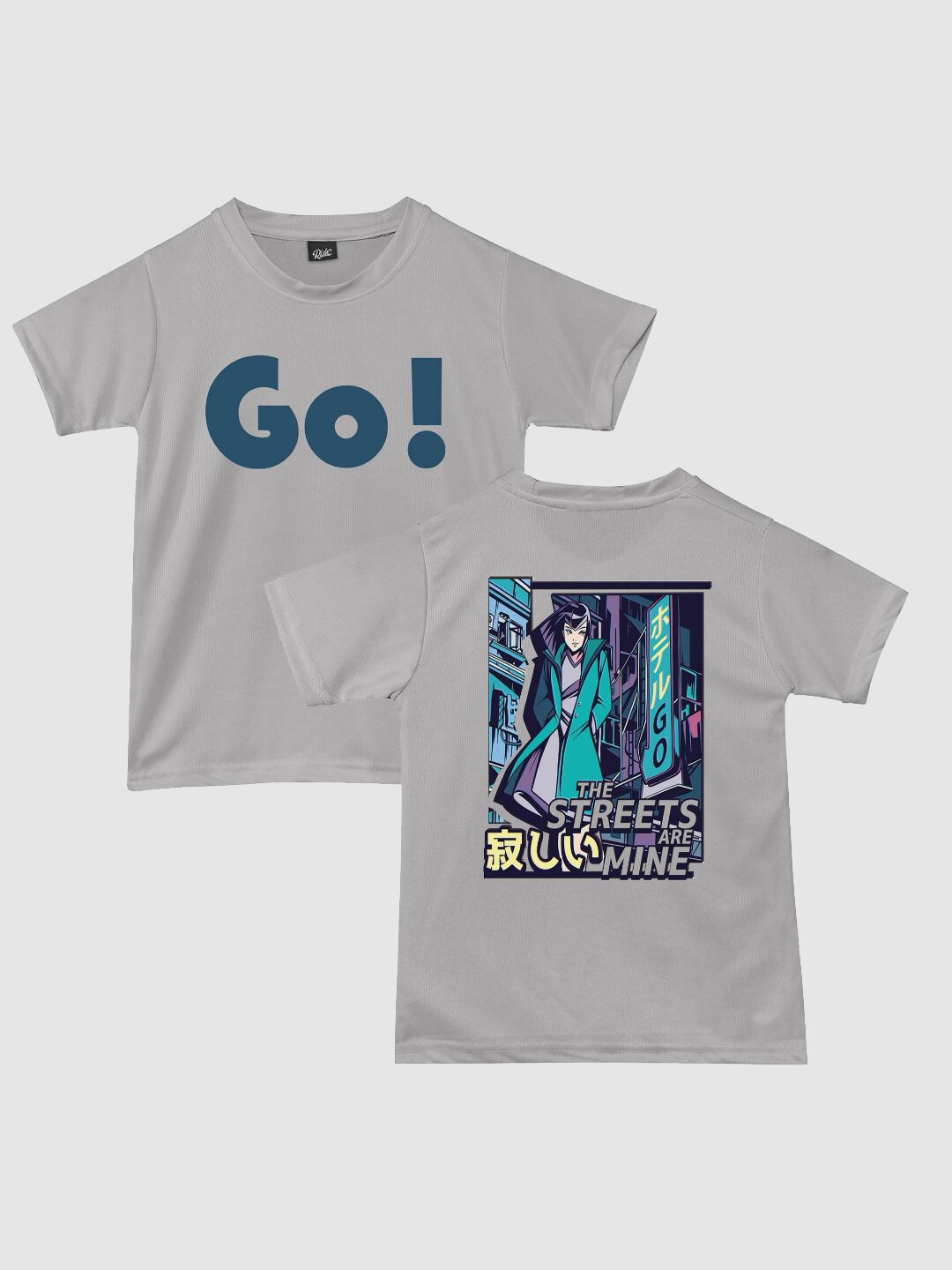 

RISH Boys Graphic Printed Round Neck Casual T-shirt, Grey