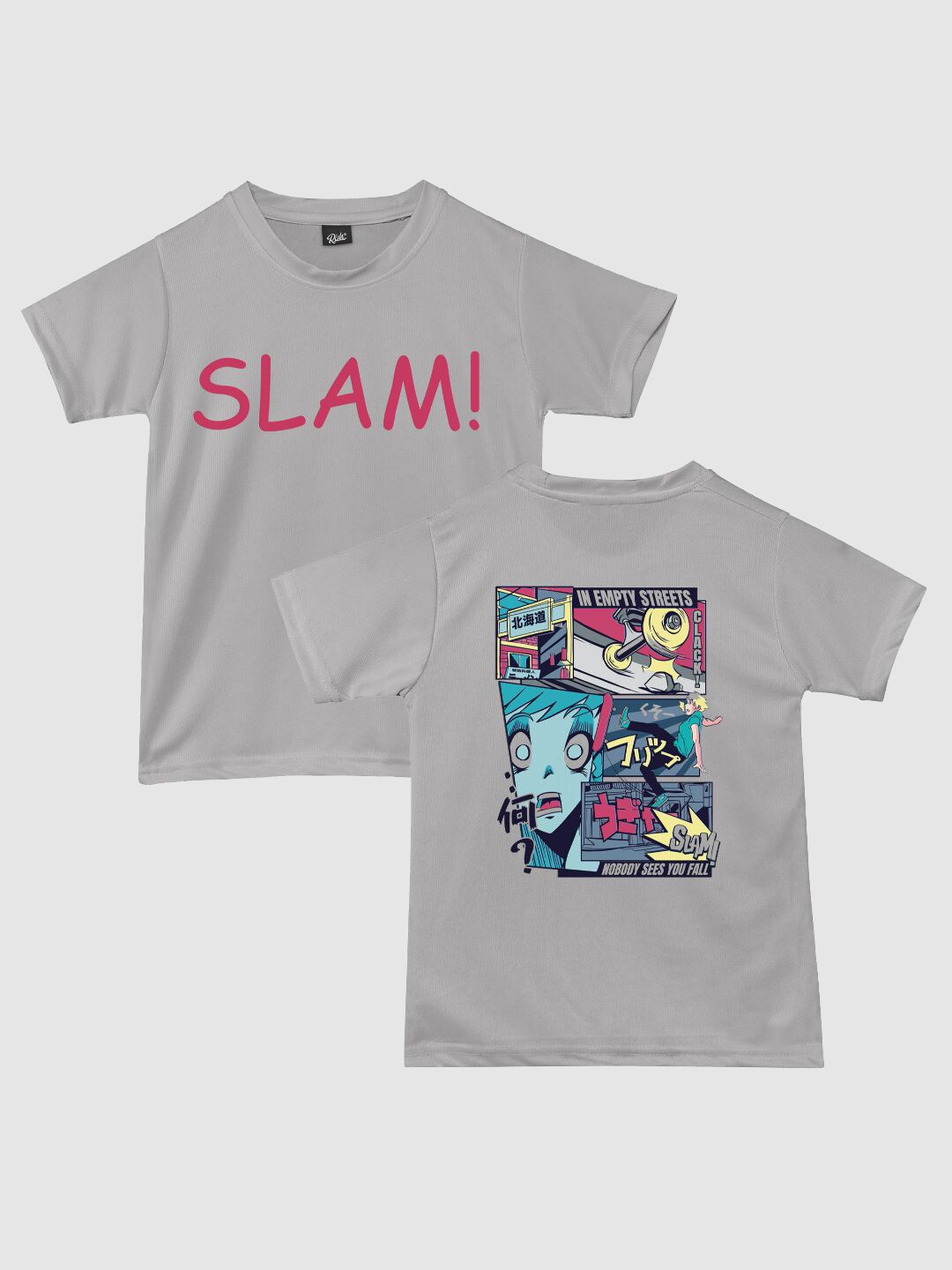 

RISH Boys Graphic Printed Round Neck Regular T-shirt, Grey