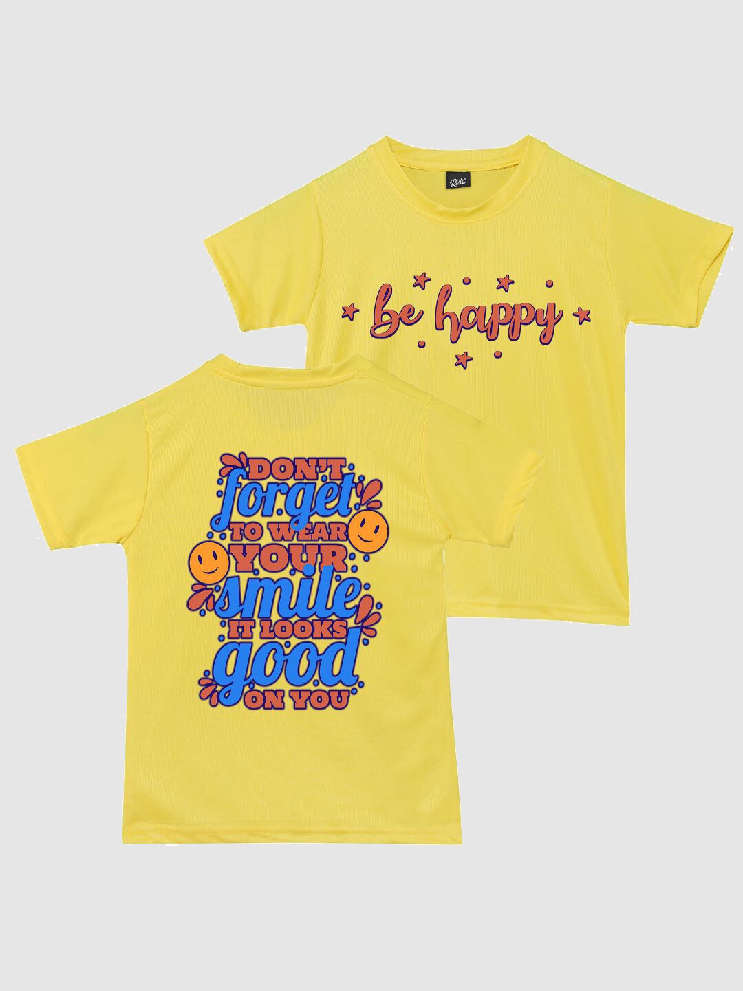 

RISH Boys Pack of 2 Typography Printed T-shirt, Yellow