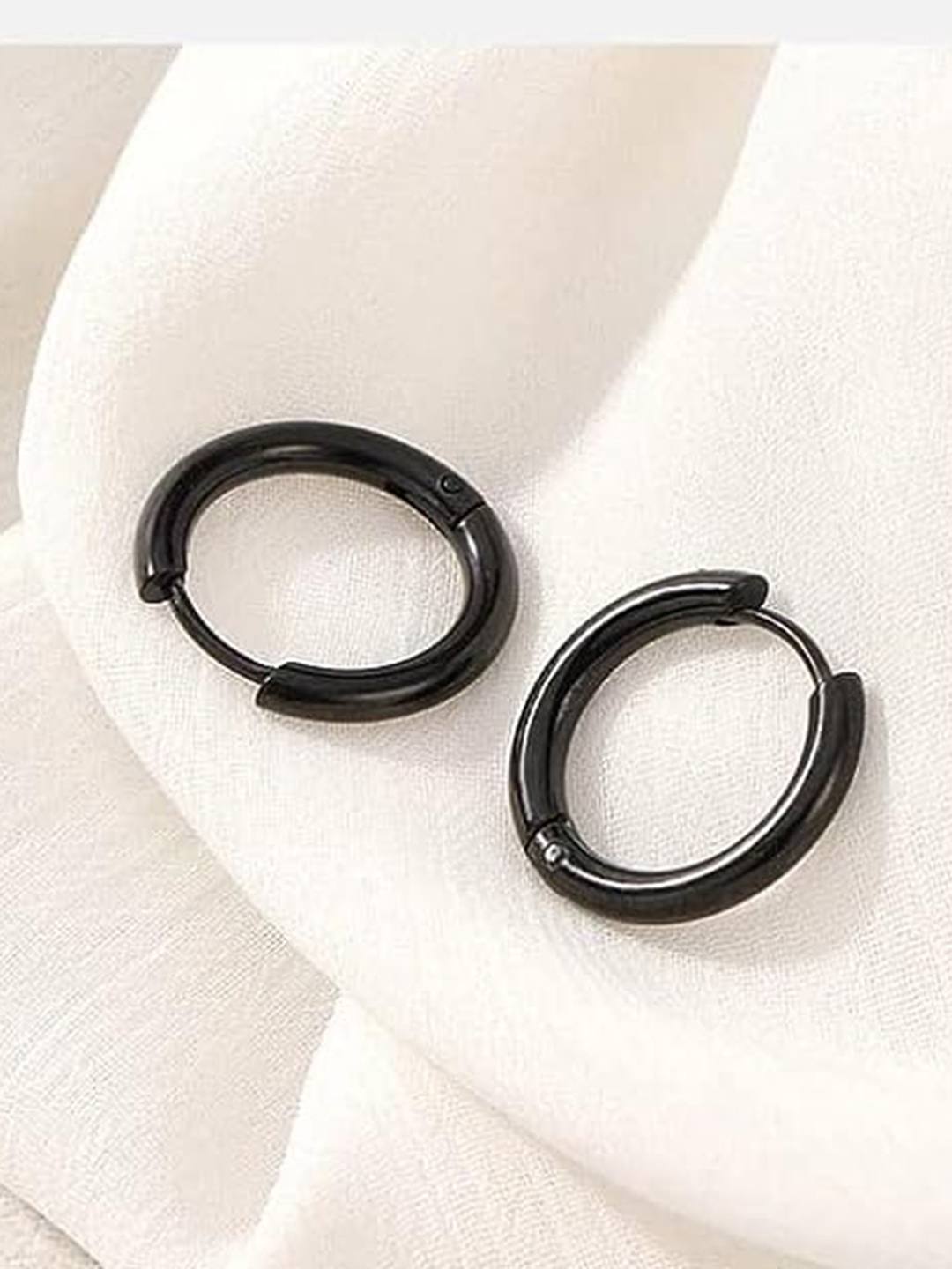 

KRYSTALZ Set Of 2 Circular Hoop Earrings, Black