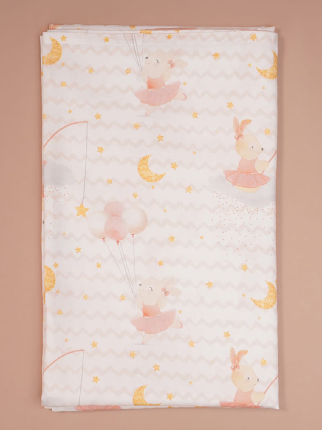 

Fancy Fluff Infants Printed Organic Cotton Baby Bedsheet, White