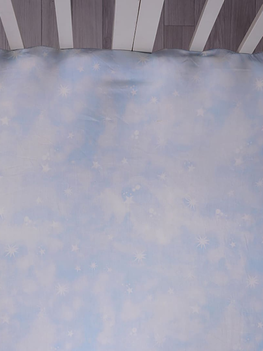 

Fancy Fluff Infants Printed Organic Cotton Baby Fitted Sheet, Blue