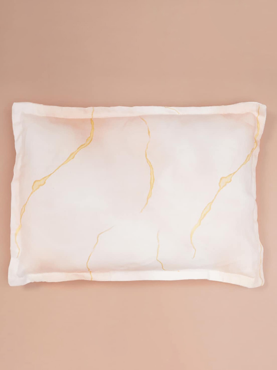 

Fancy Fluff Infants Peach-Colored Printed Organic Cotton Baby Pillow