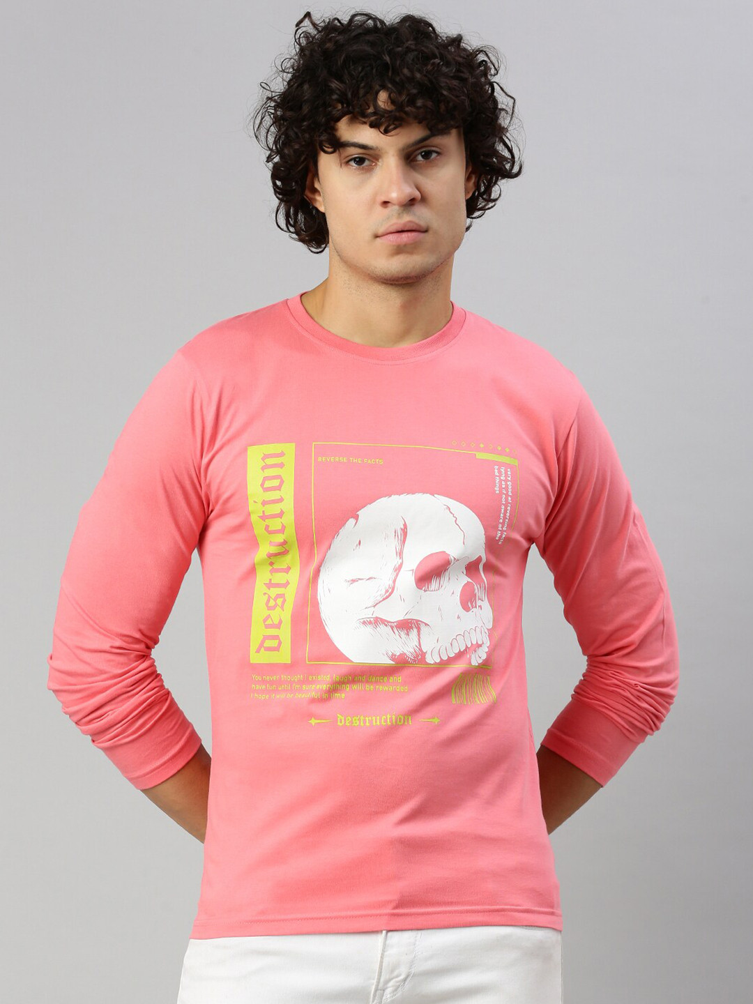 

BLACK RADIO Graphic Printed Pure Cotton T-shirt, Pink