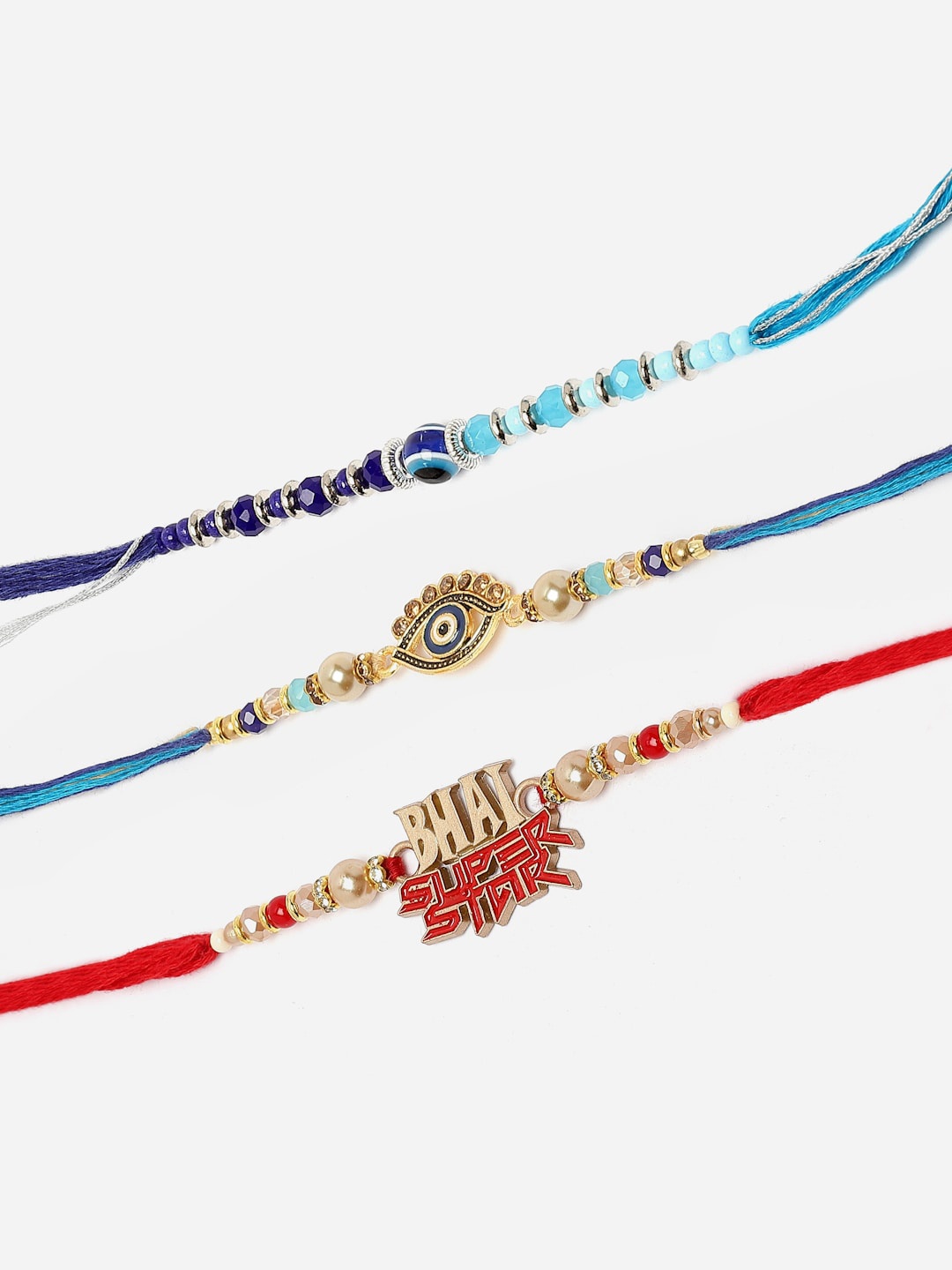 

ZENEME Set Of 4 Rakhi With Roli Chawal Gift Set, Multi