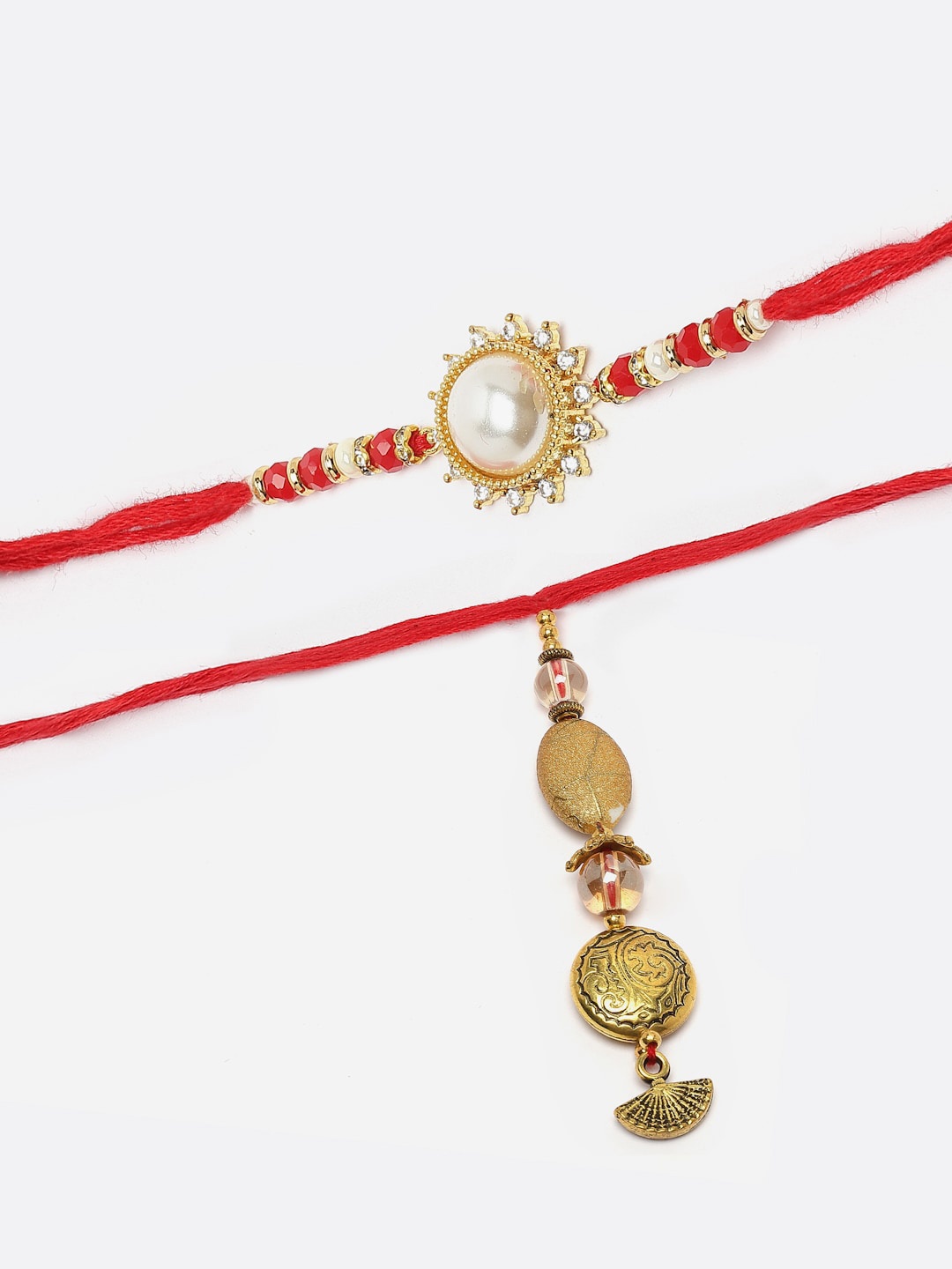 

ZENEME Set Of 2 Rakhis With Roli Chawal & Card, Multi