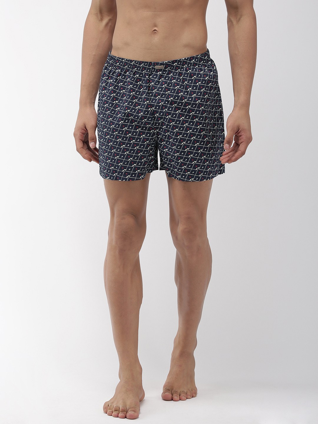 

Flying Machine Men Navy Blue & Beige Printed Pure Cotton Boxers FMAM8070