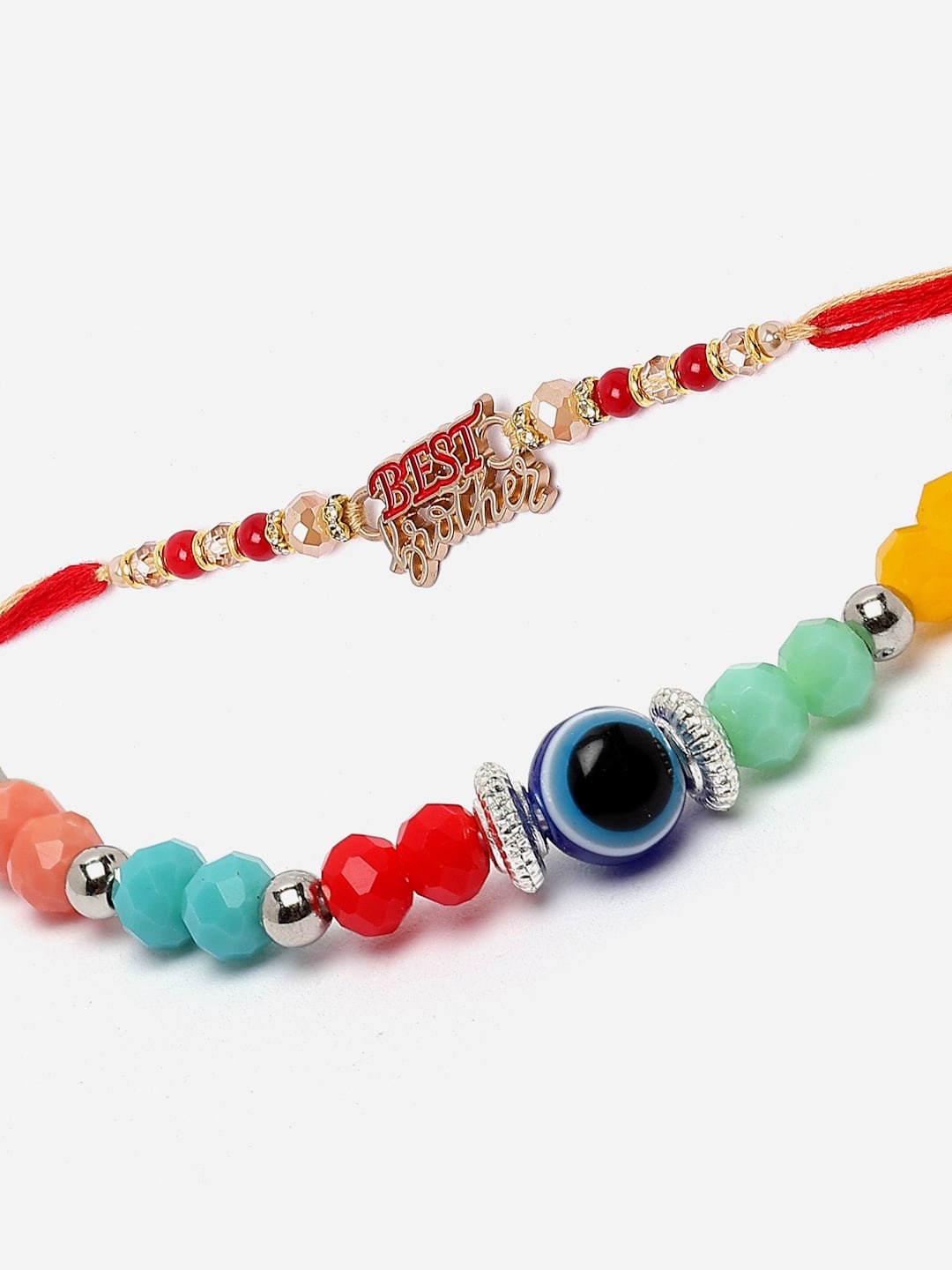 

ZENEME Set Of 3 Rakhis With Roli Chawal & Card, Multi