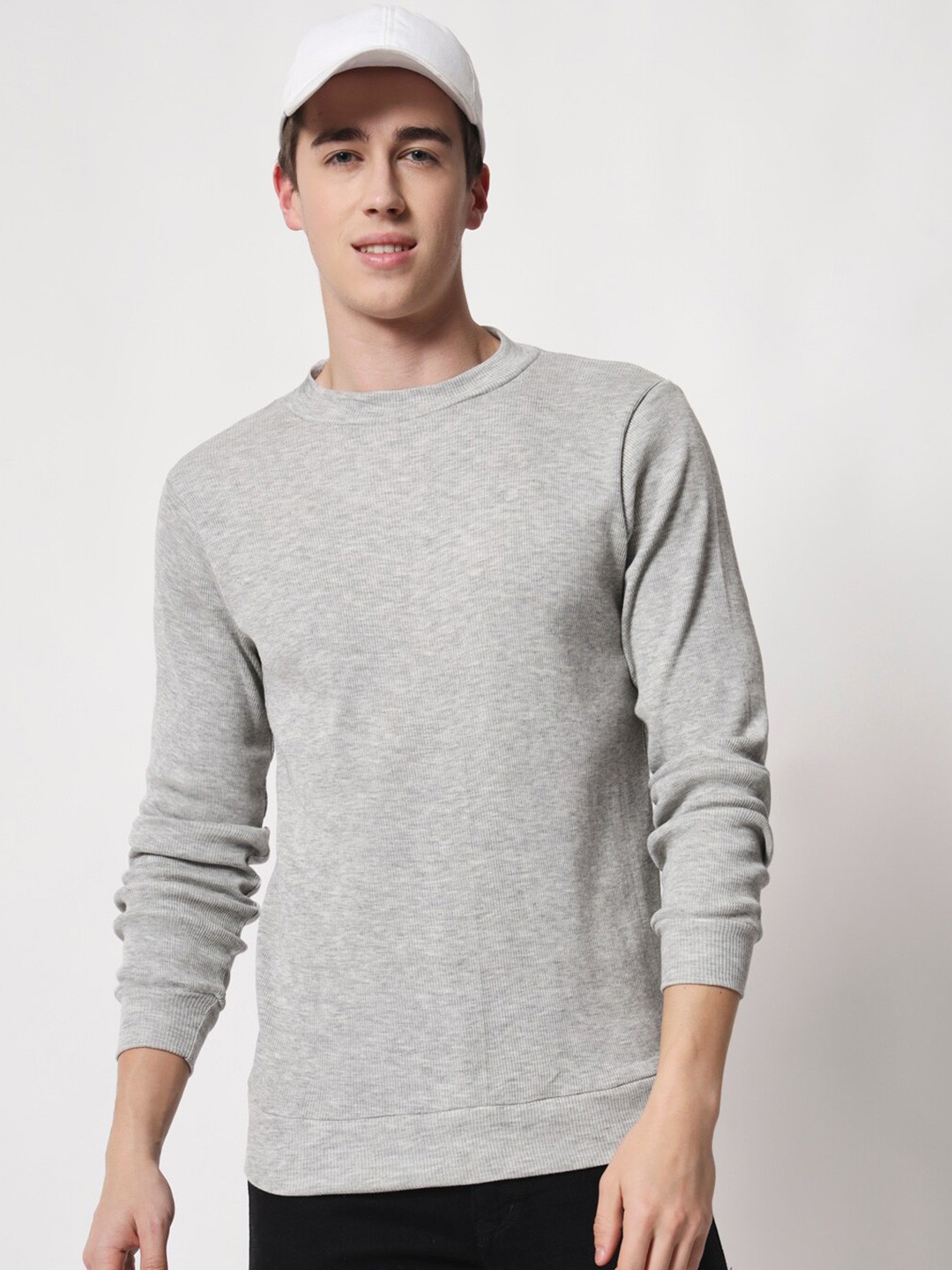 

BAESD Round Neck Dri-Fit Casual T-shirt, Grey melange