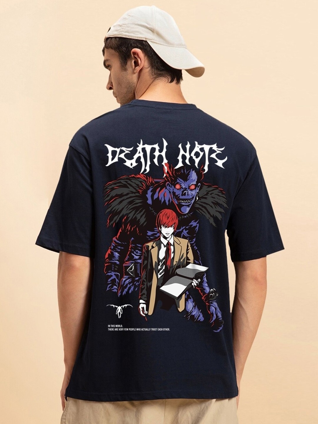 

Bewakoof The Ryuk Graphic Printed Oversized T-shirt, Blue