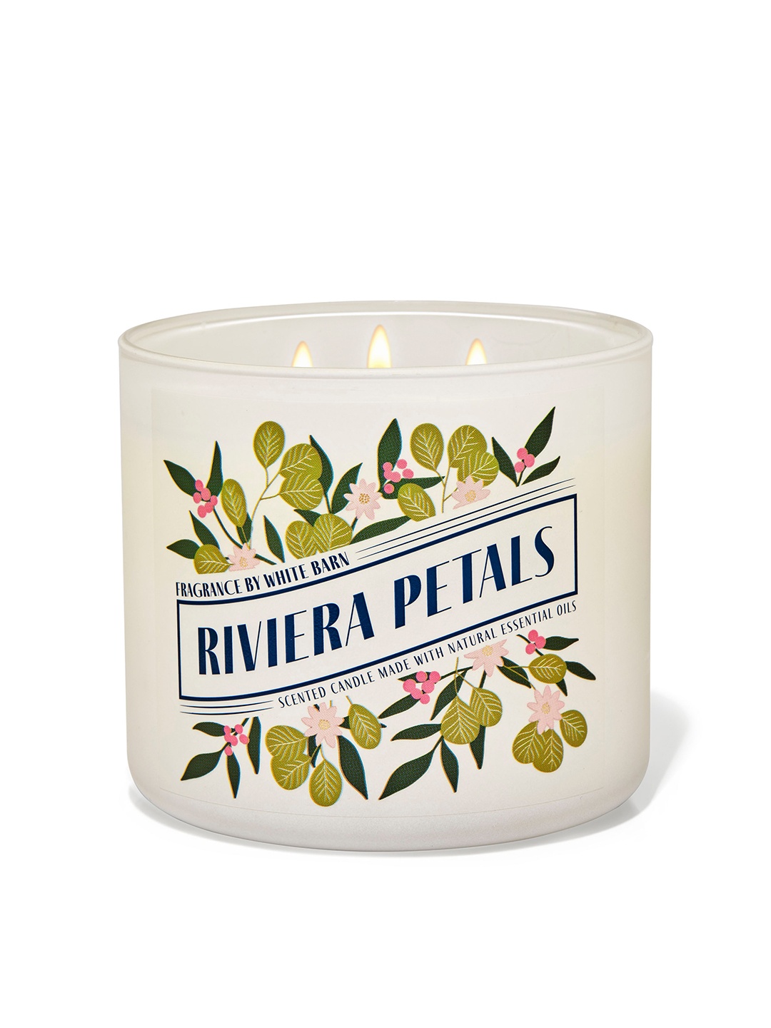 

Bath & Body Works Riviera Petals 3-Wick Scented Candle with Natural Essential Oils - 411g, Beige