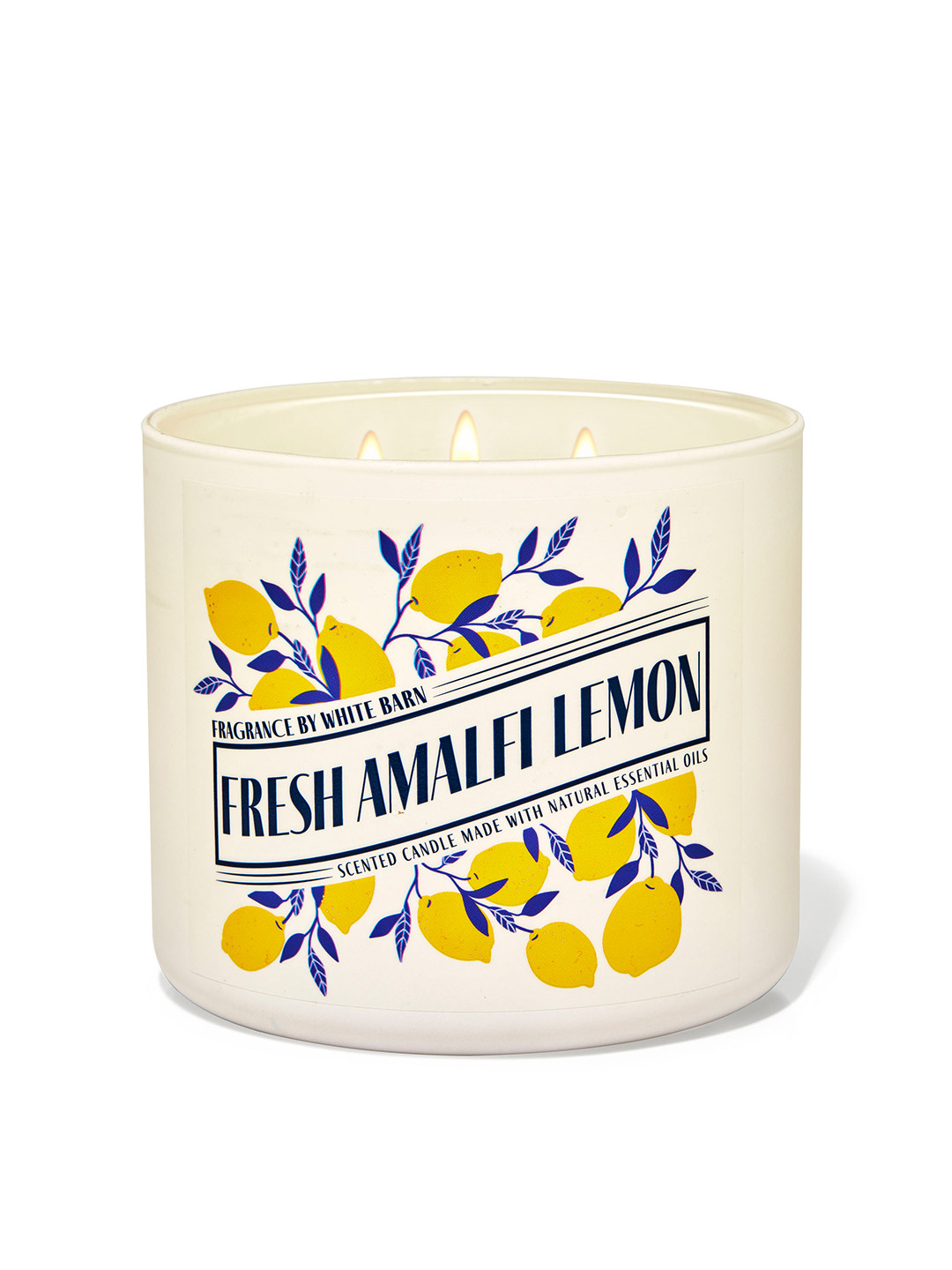 

Bath & Body Works Fresh Amalfi Lemon 3-Wick Scented Candle with Essential Oils - 411g, Beige