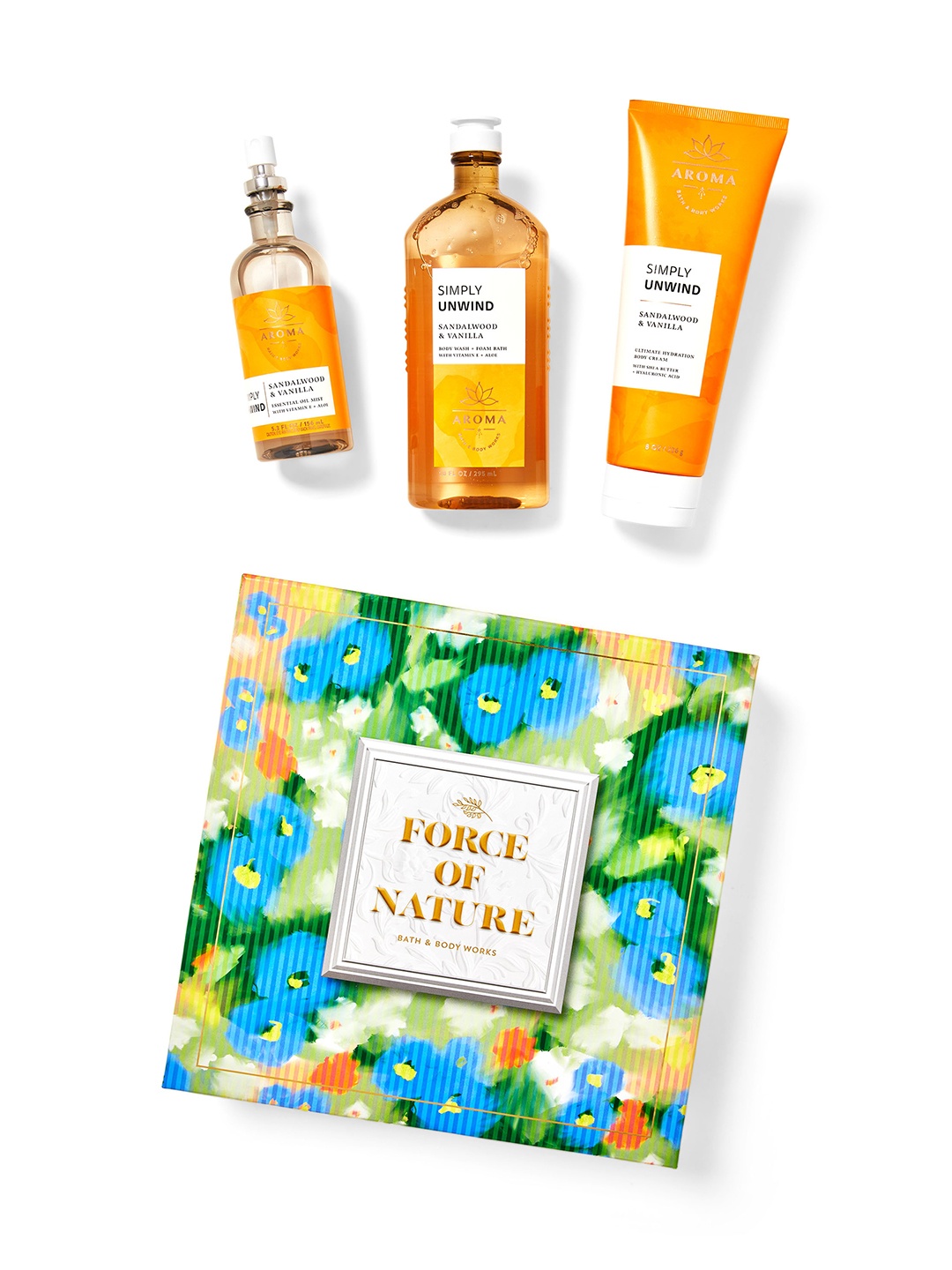 

Bath & Body Works Simply Unwind Sandalwood & Vanilla Gift Box Set, Orange