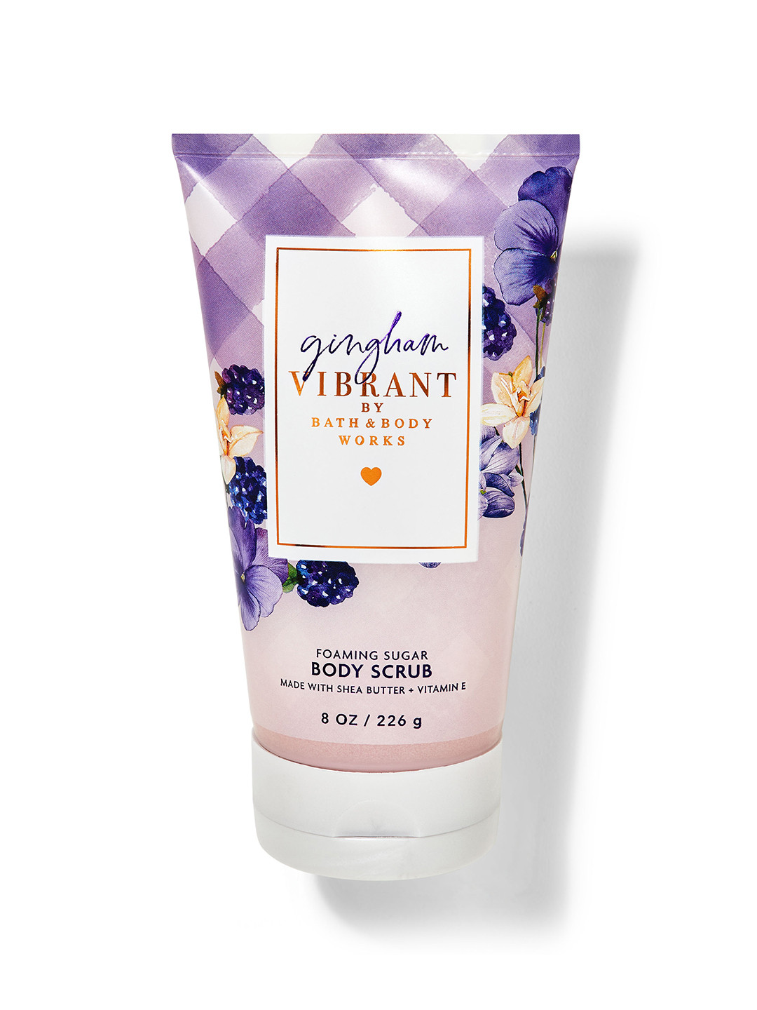 

Bath & Body Works Gingham Vibrant Foaming Sugar Body Scrub with Shea Butter & Vit E - 226g, Purple