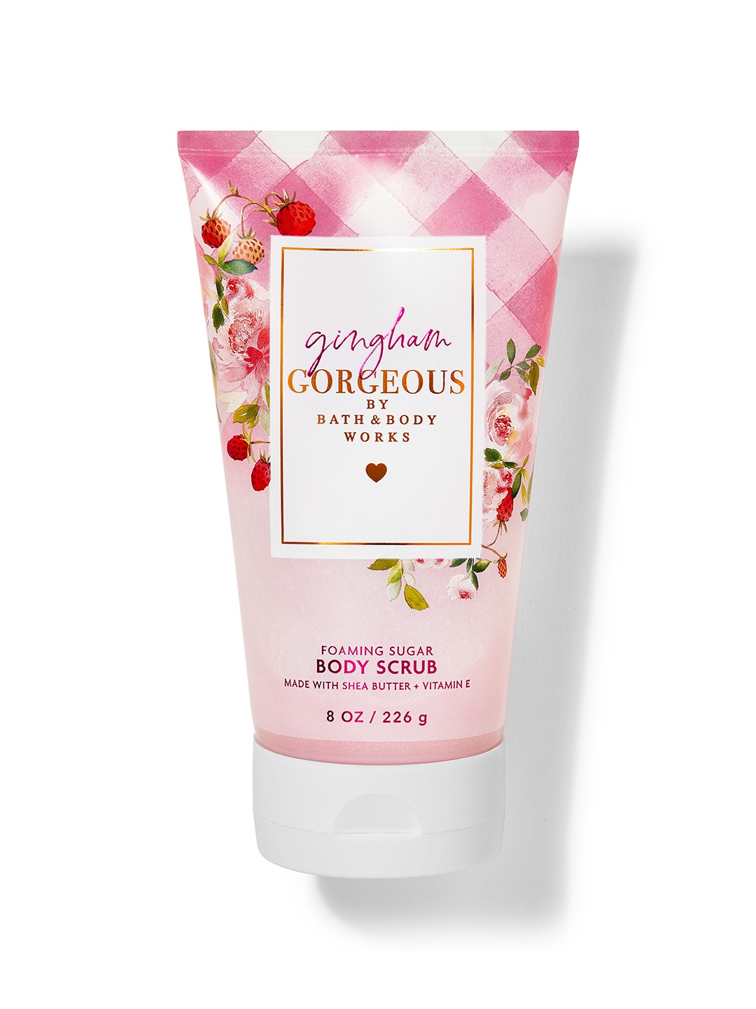 

Bath & Body Works Gingham Gorgeous Foaming Sugar Body Scrub with Shea Butter & Vit E- 226g, Pink