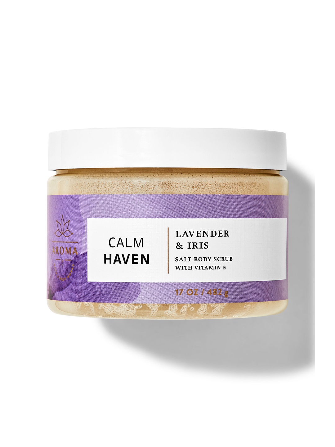 

Bath & Body Works Calm Heaven Lavender & Iris Salt Body Scrub with Vitamin E - 482 g, Purple